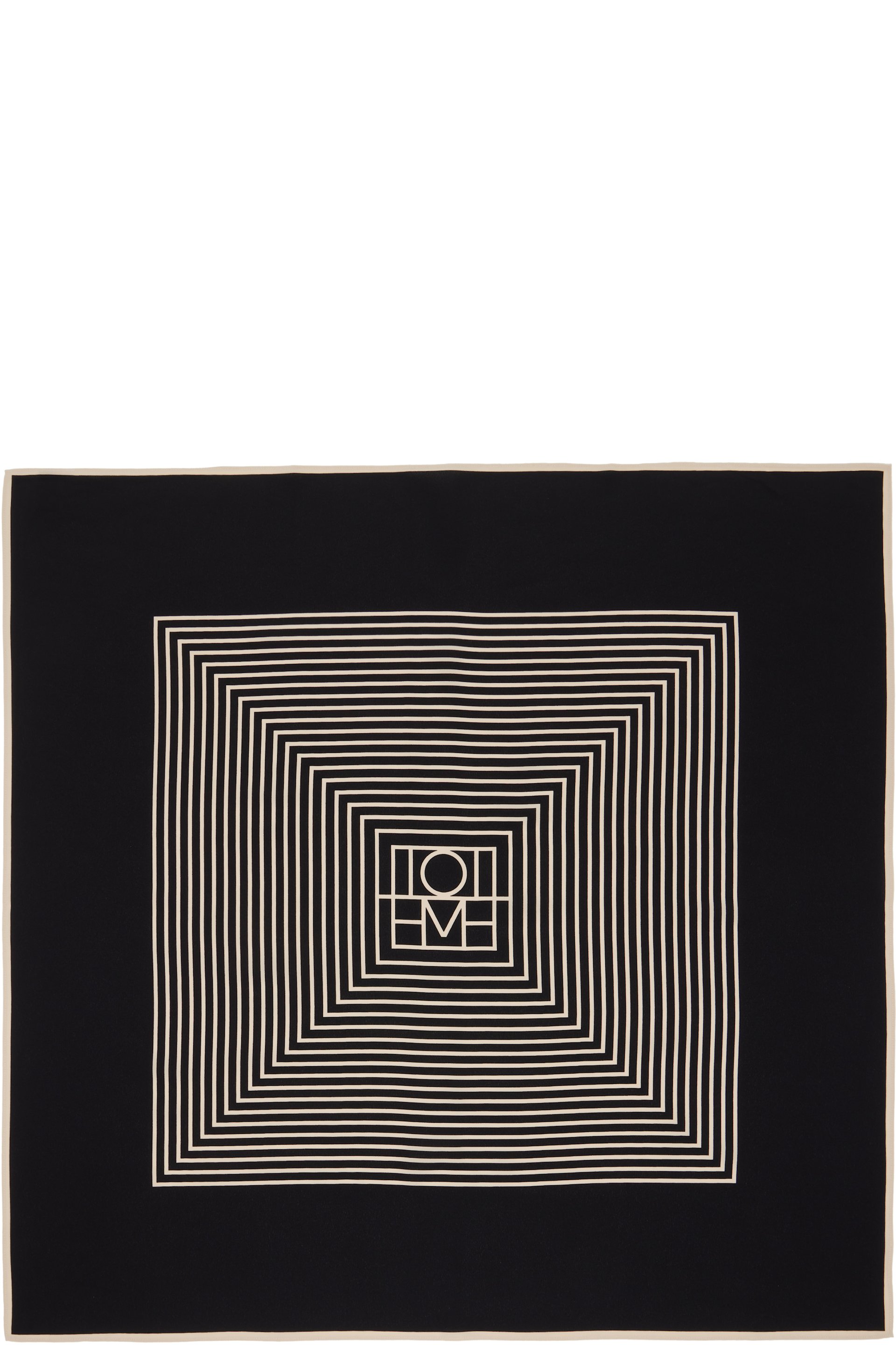 TOTEME - Black Centered Monogram Silk Scarf