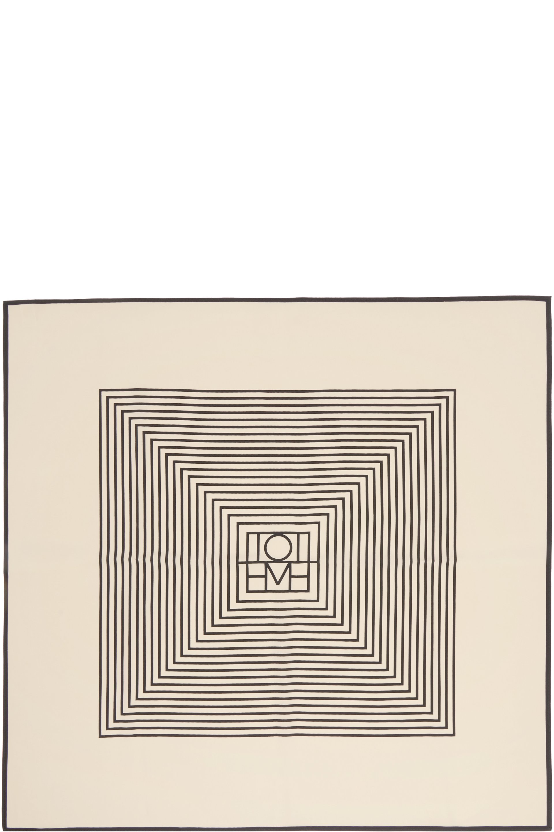 TOTEME - Beige Centered Monogram Silk Scarf