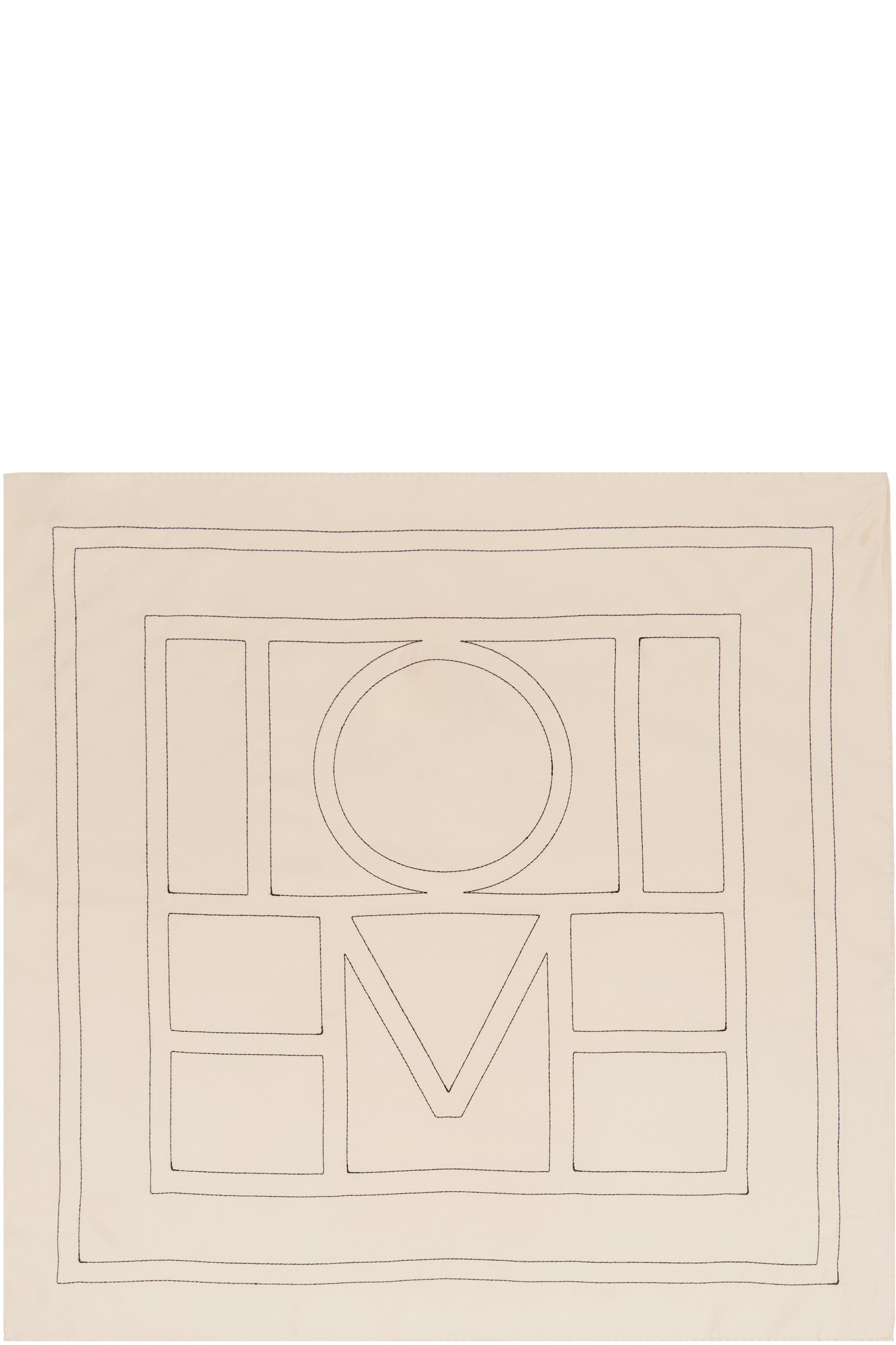 TOTEME - Off-White Embroidered Monogram Silk Scarf