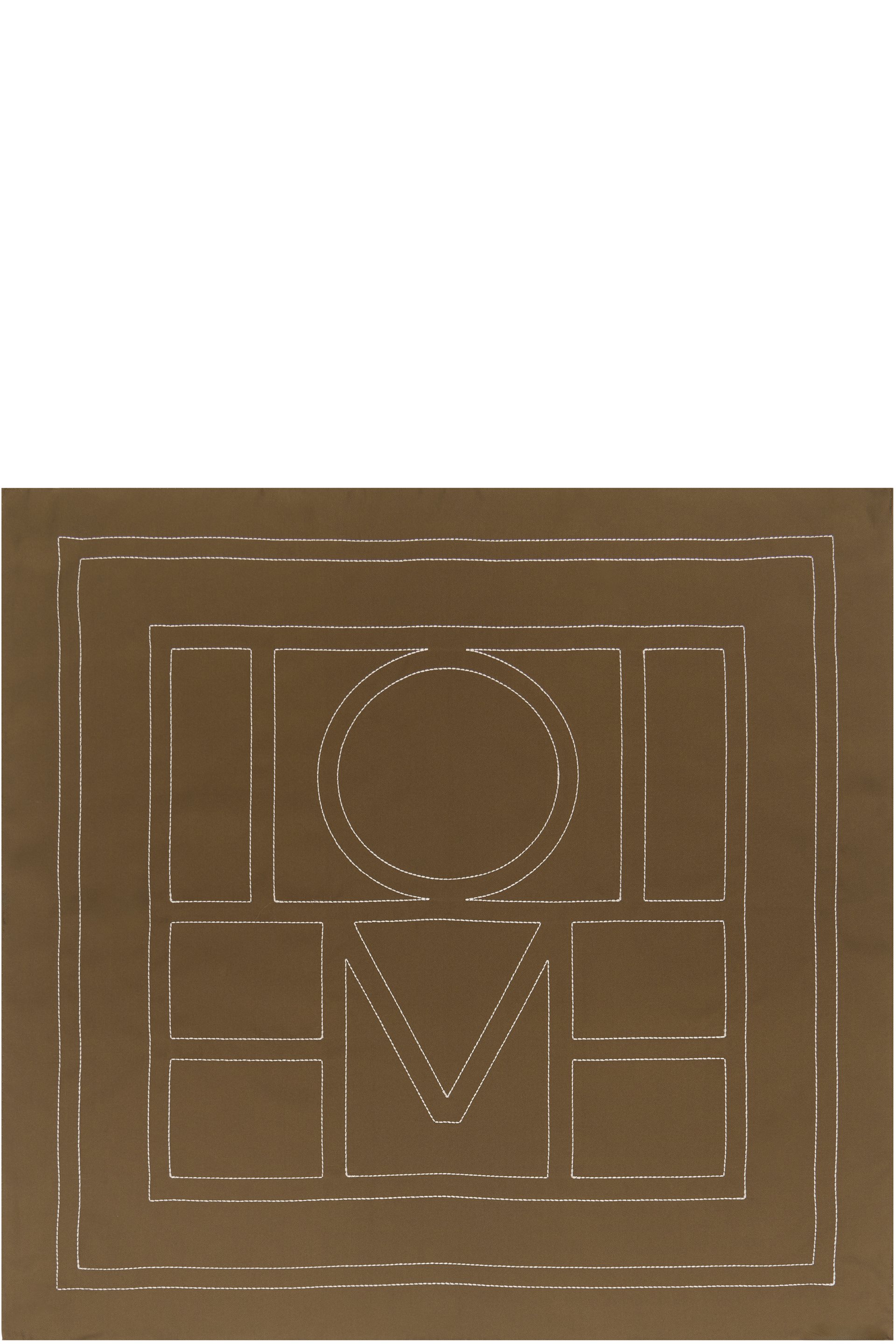 TOTEME - Khaki Embroidered Monogram Silk Scarf