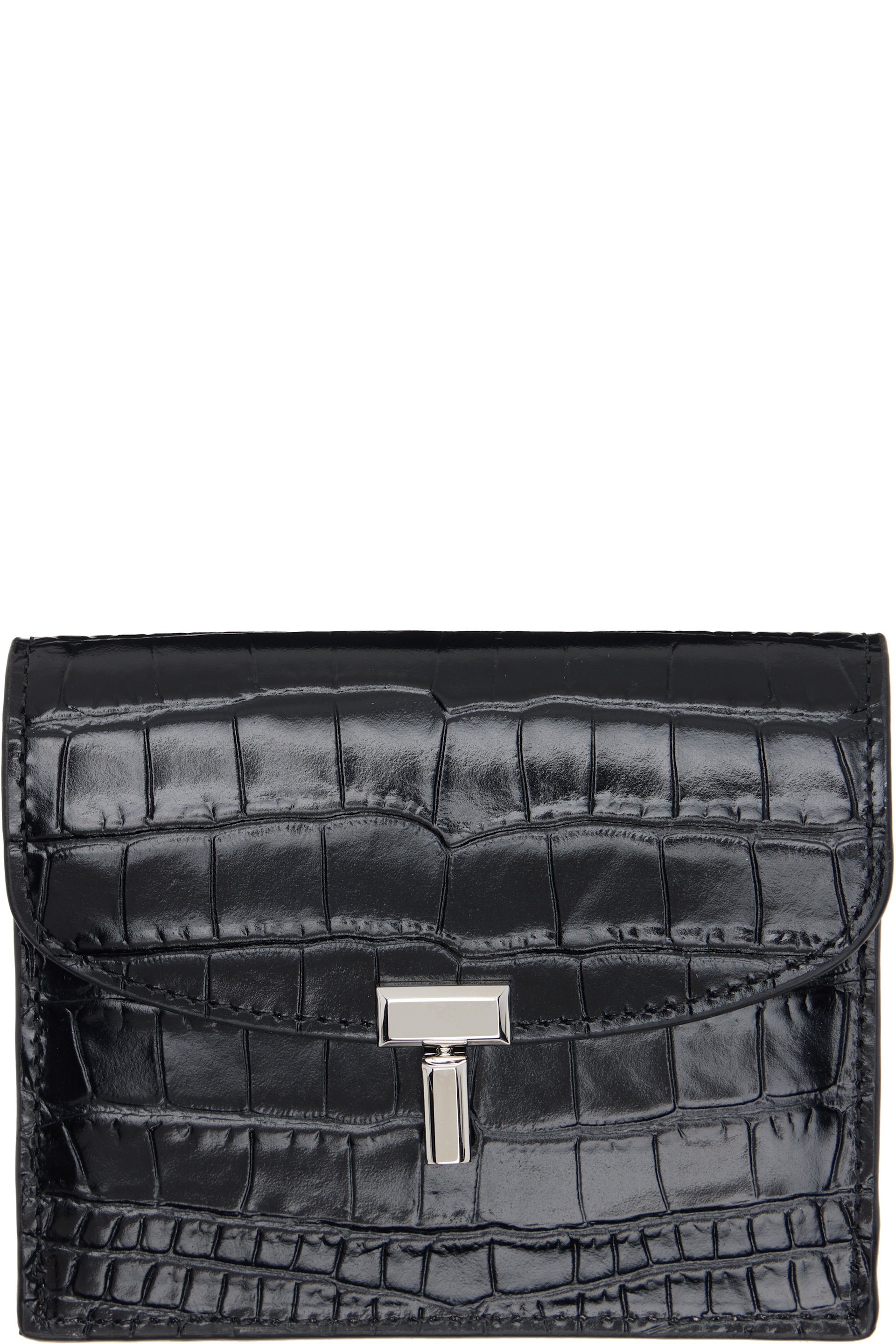 TOTEME - Black T-Lock Croco-Embossed Card Holder