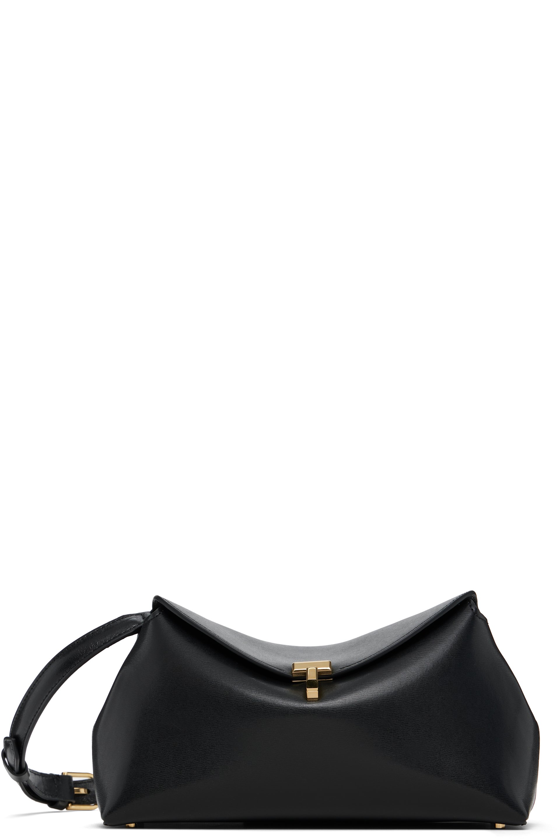 TOTEME - Black T-Lock Leather Clutch