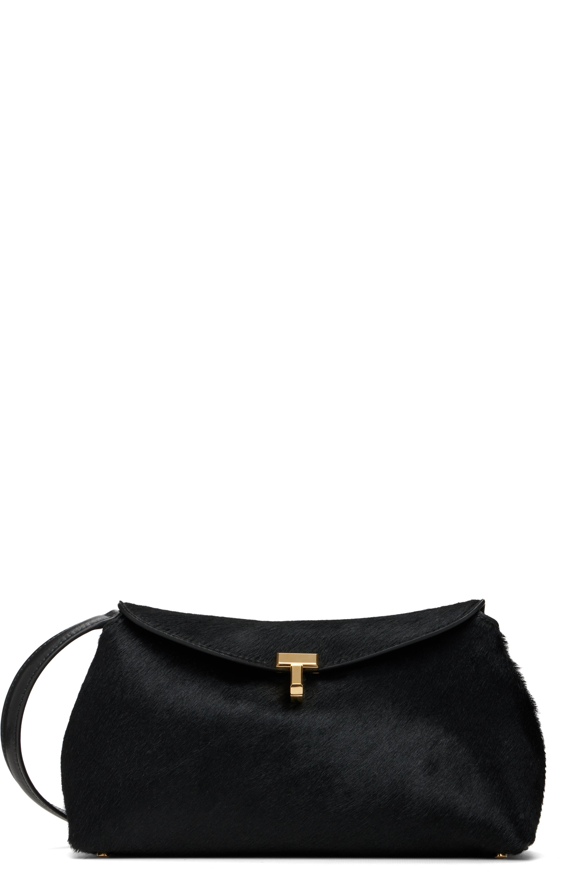TOTEME - Black T-Lock Pony Hair Clutch