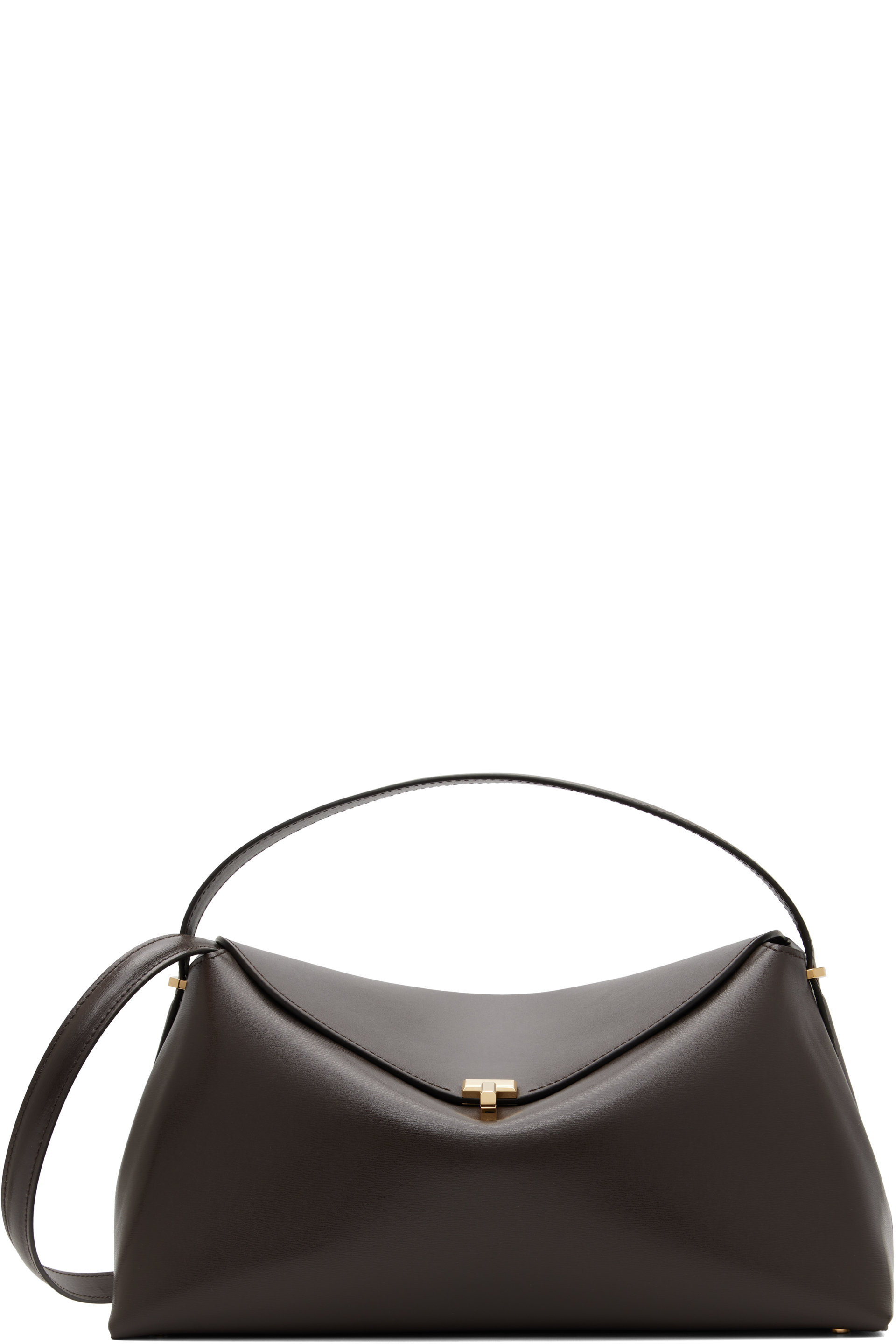 TOTEME - Brown T-Lock Leather Top Handle Bag