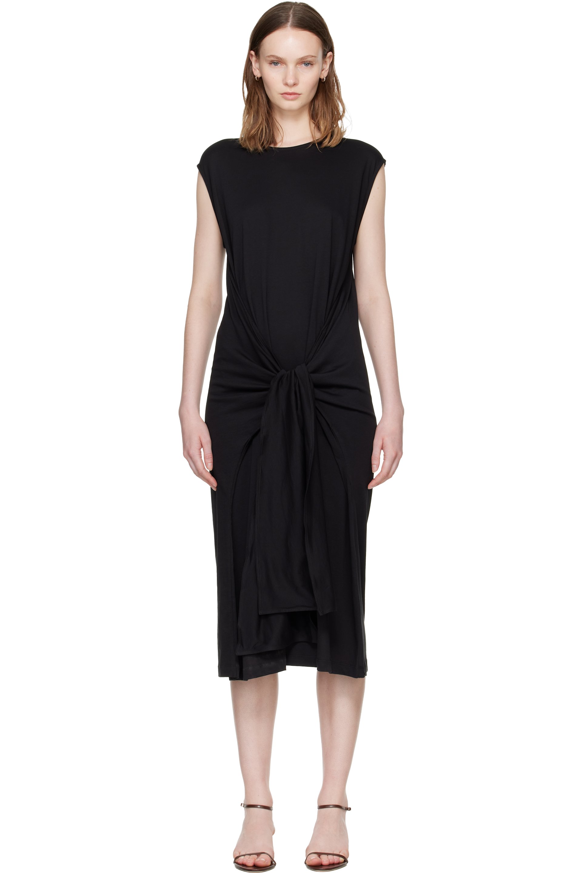 TOTEME - 黑色 Tie-Waist Jersey 连衣裙