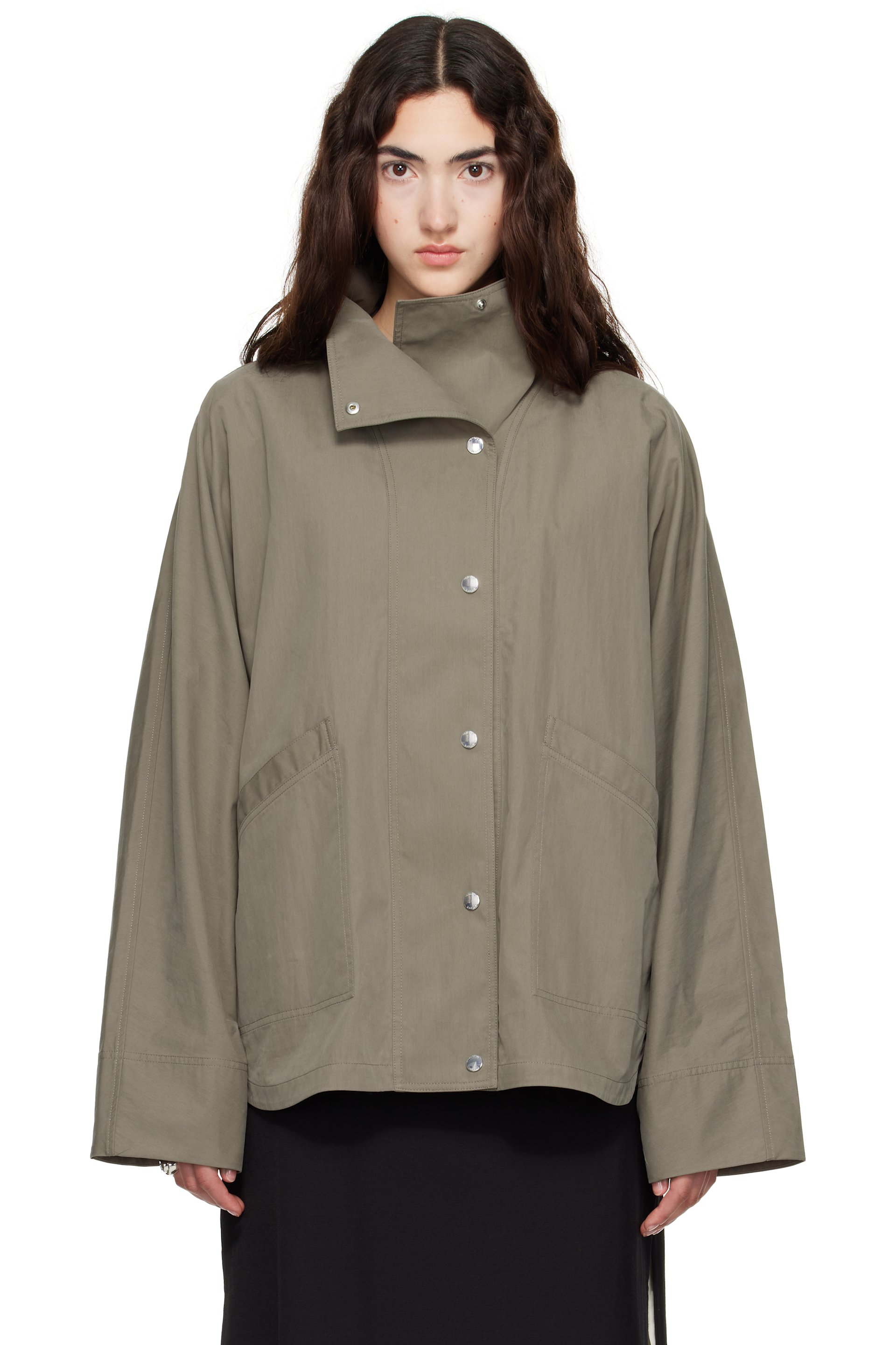 TOTEME - Blouson d'été taupe en tissu à parachute