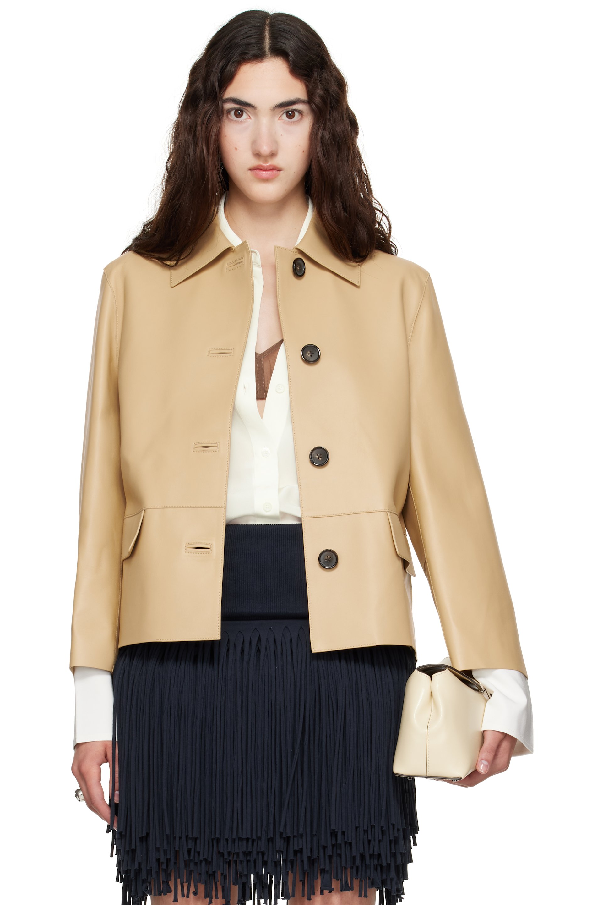 TOTEME - Beige Bonded Leather Jacket