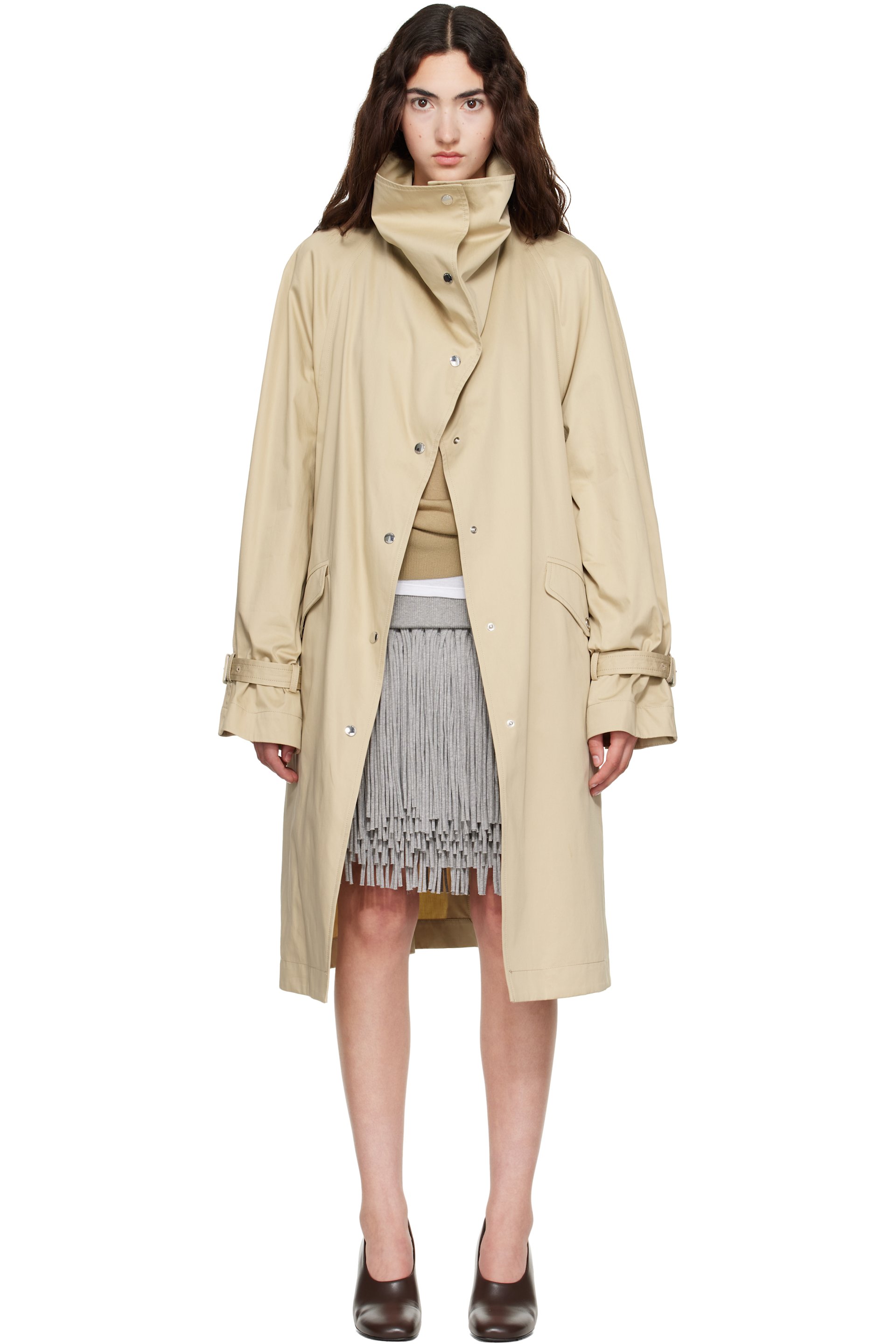TOTEME - Beige Oversized Cotton Trench Coat