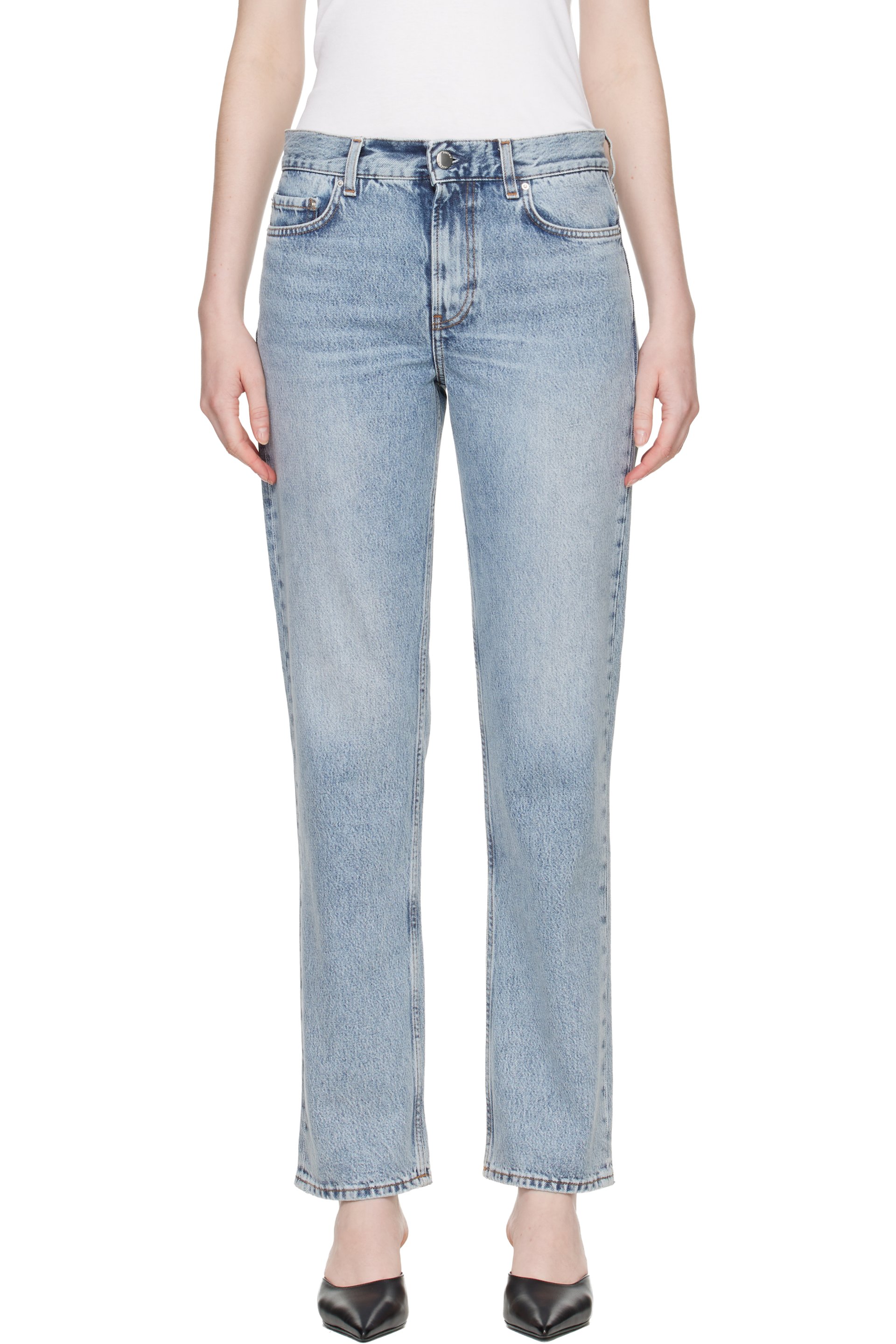 TOTEME - Blue Low Straight Jeans