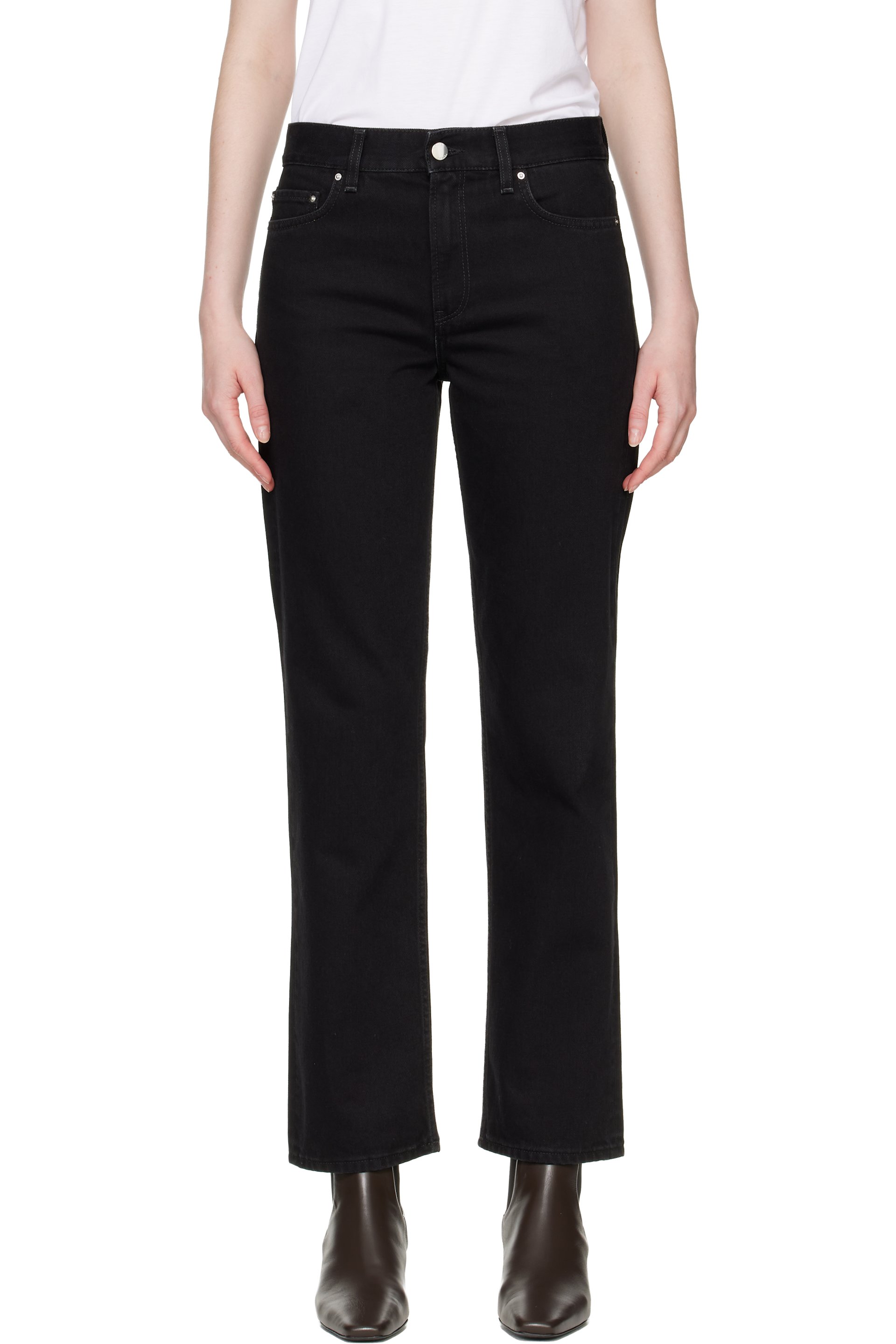 TOTEME - Black Low Straight Jeans