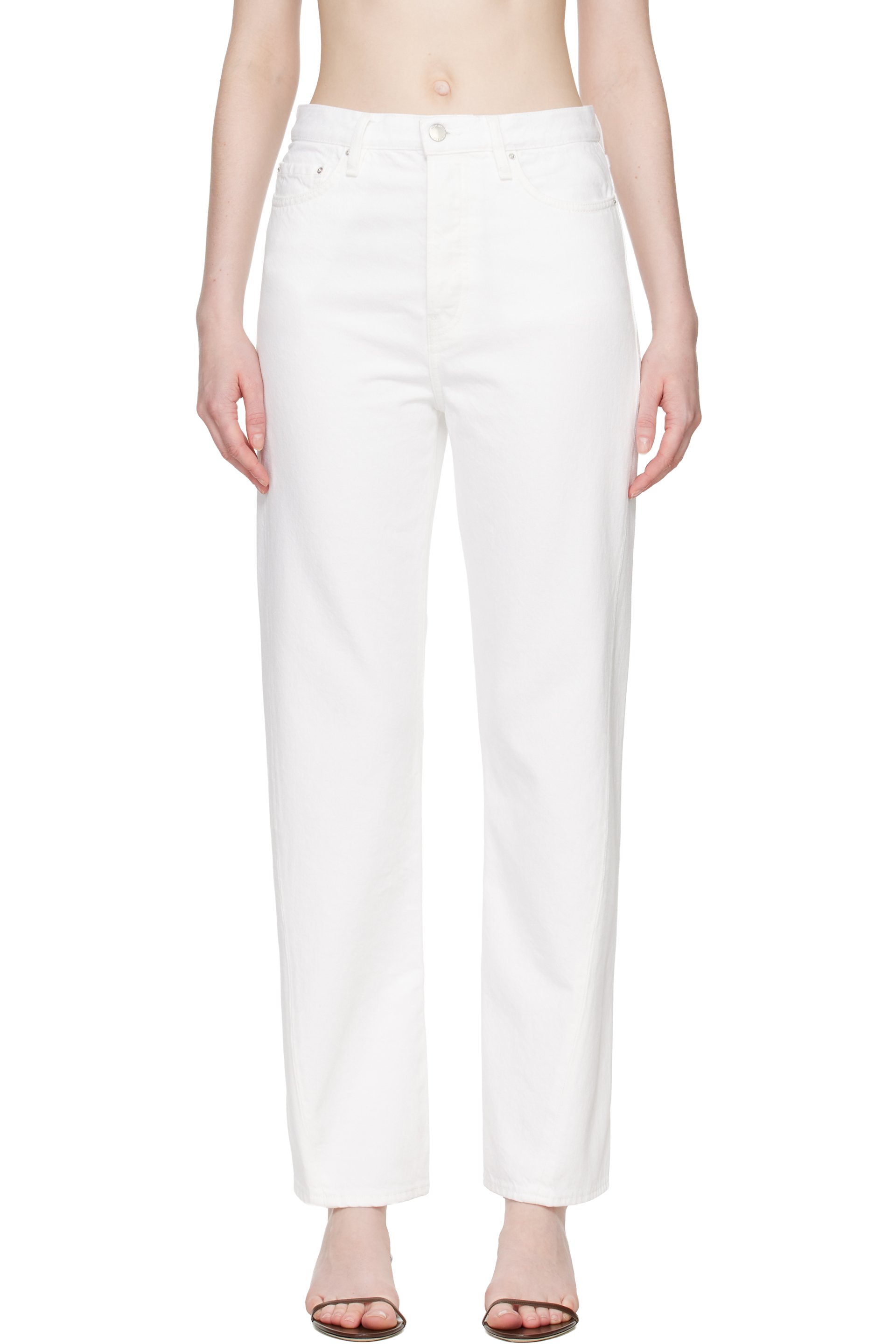 TOTEME - White Twisted Seam Full Length Jeans
