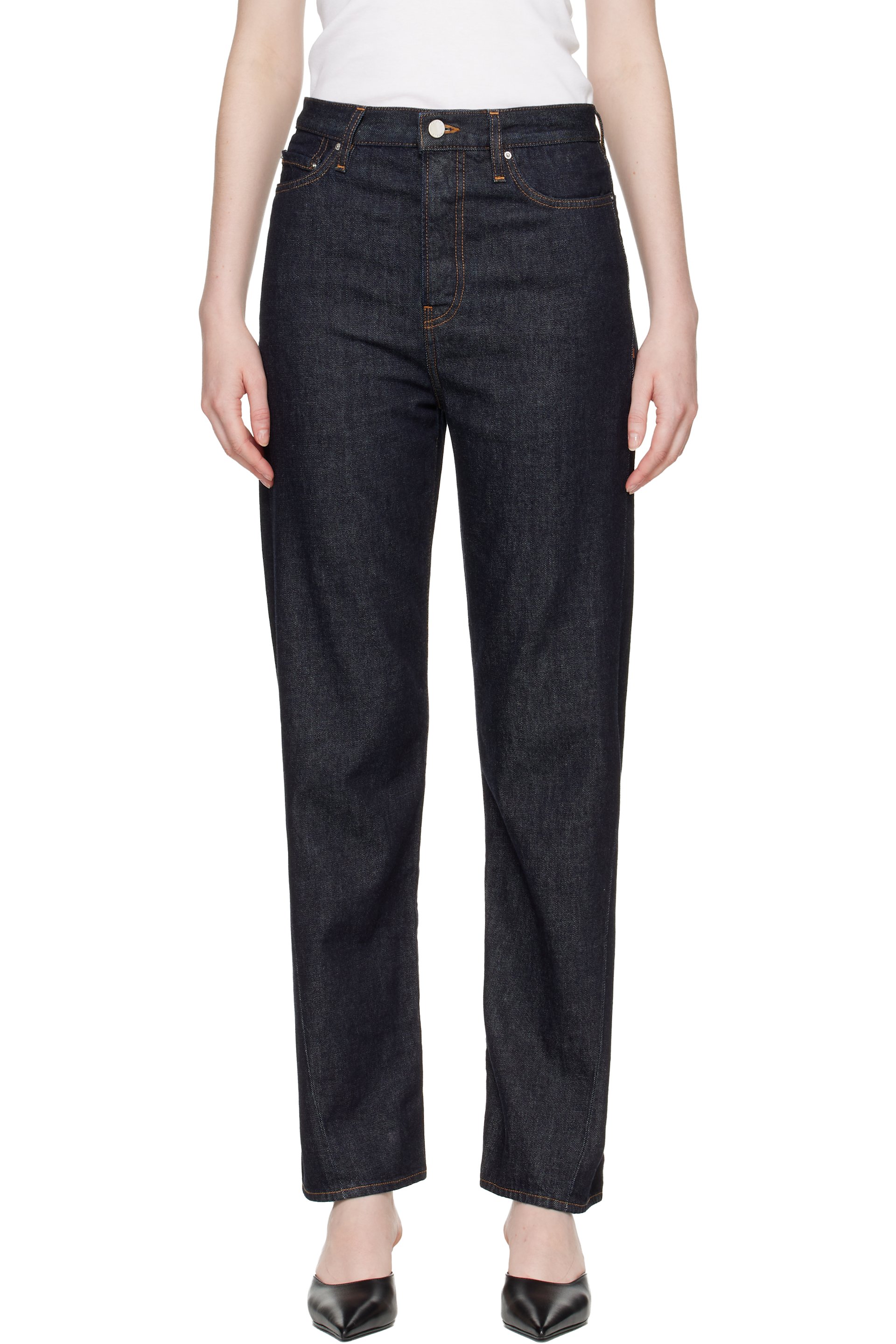 TOTEME - Blue Twisted Seam Full Length Jeans