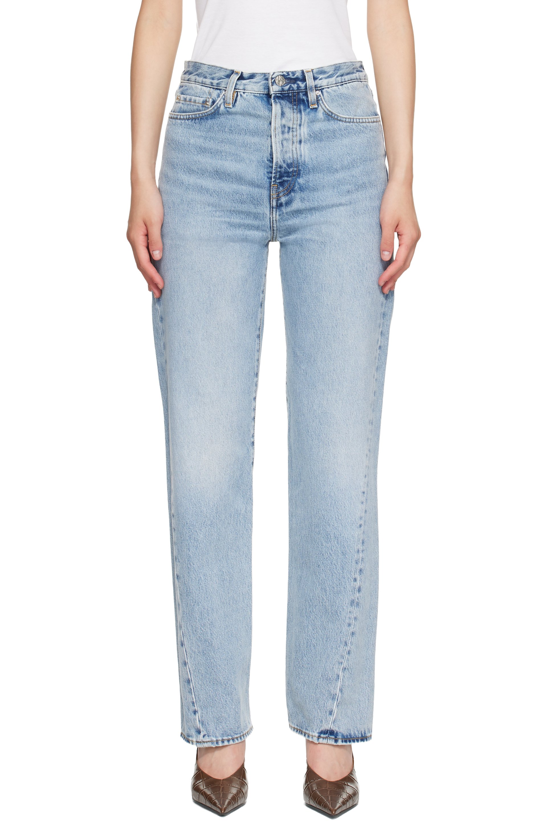 TOTEME - Blue Twisted Seam Full Length Jeans