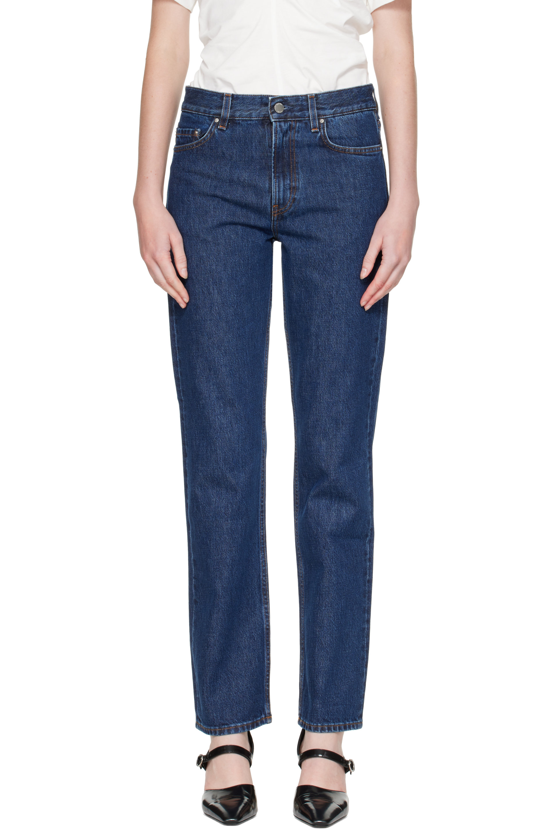 TOTEME - Navy Low Straight Jeans