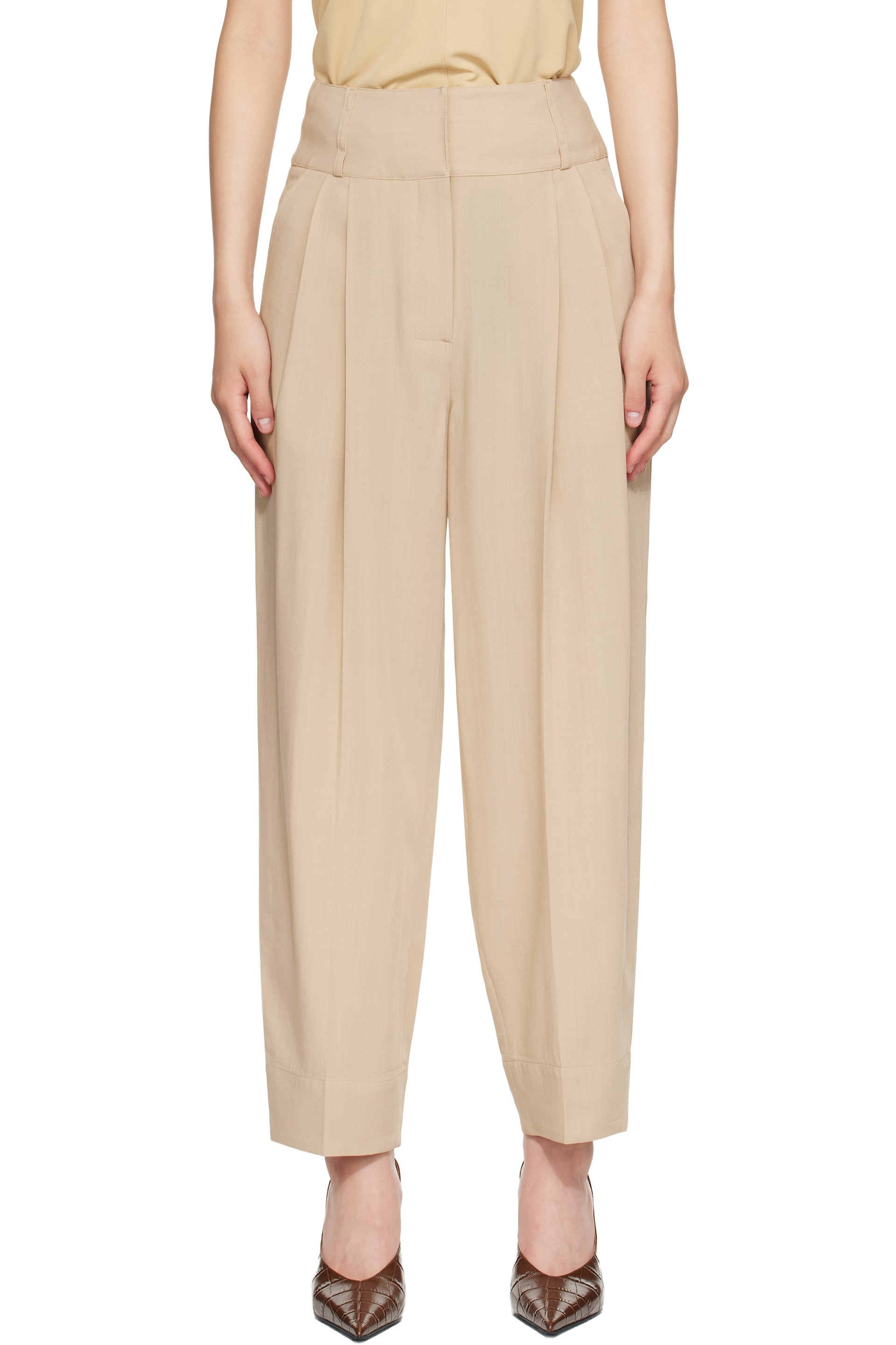 TOTEME - Beige Draped Balloon Trousers