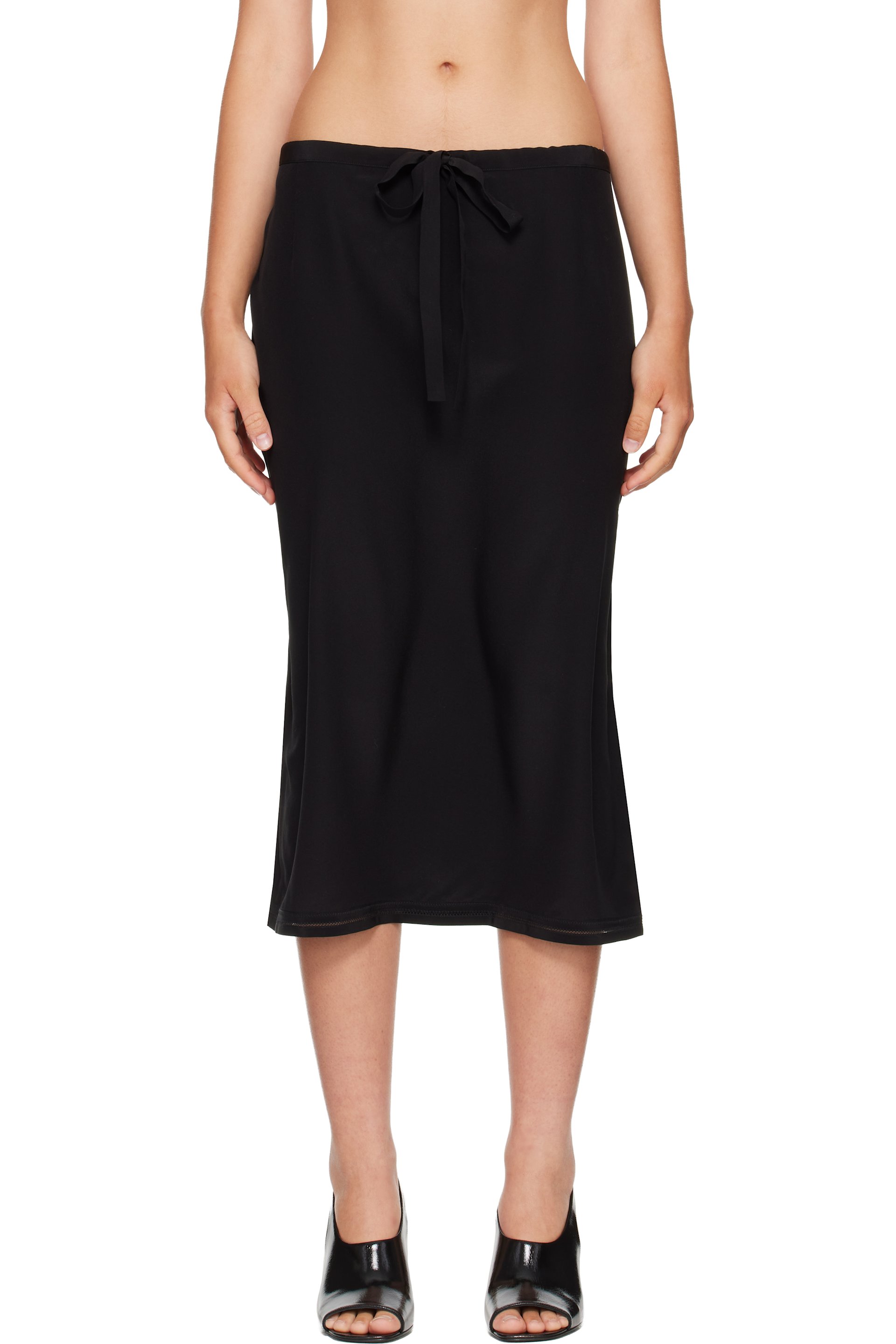 TOTEME - Black Fluid Silk Midi Skirt