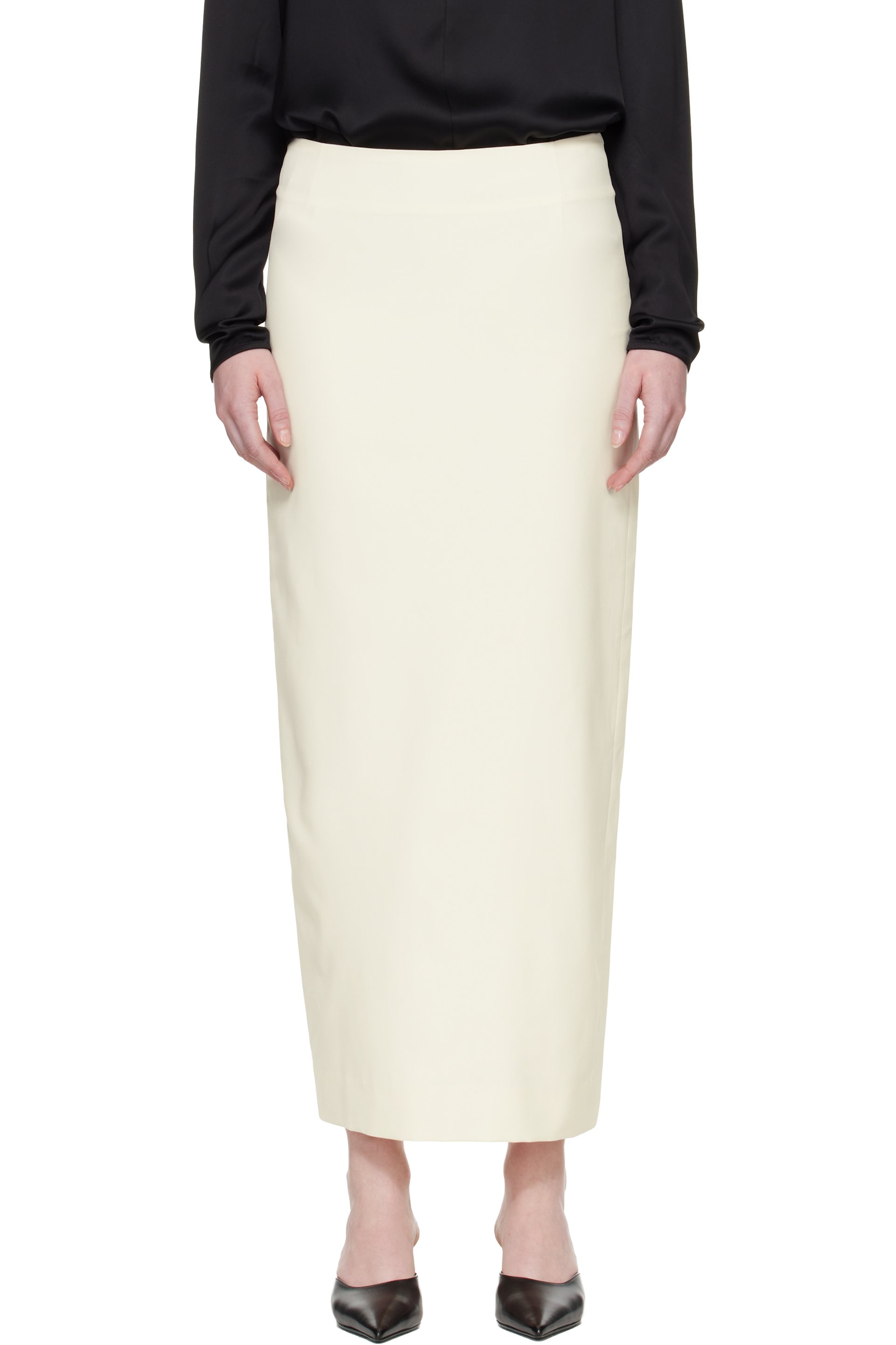 TOTEME - Off-White Light Wool Maxi Skirt