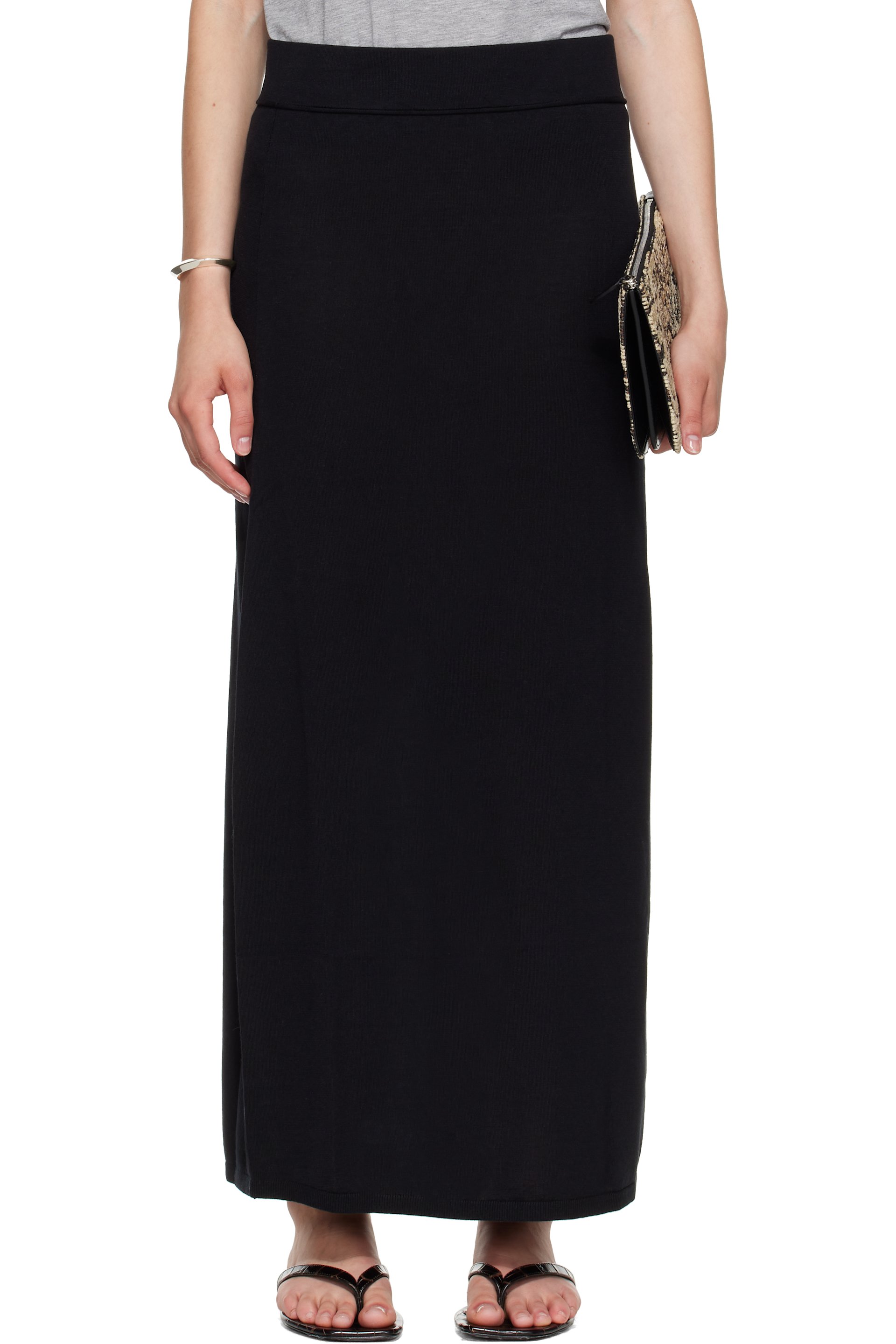 TOTEME - Black Long Knit Maxi Skirt