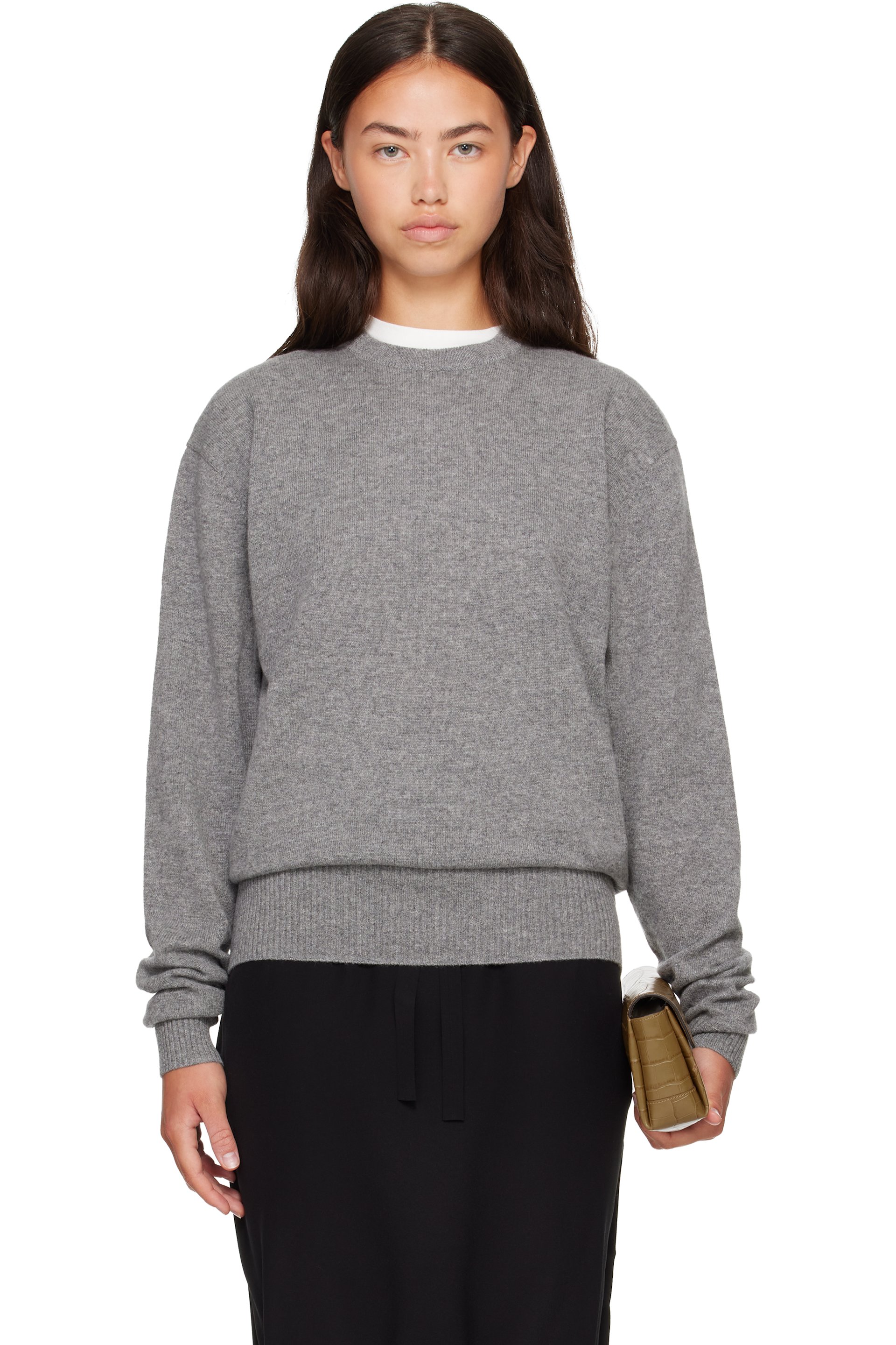 TOTEME - Gray Classic Cashmere Crew Knit Sweater
