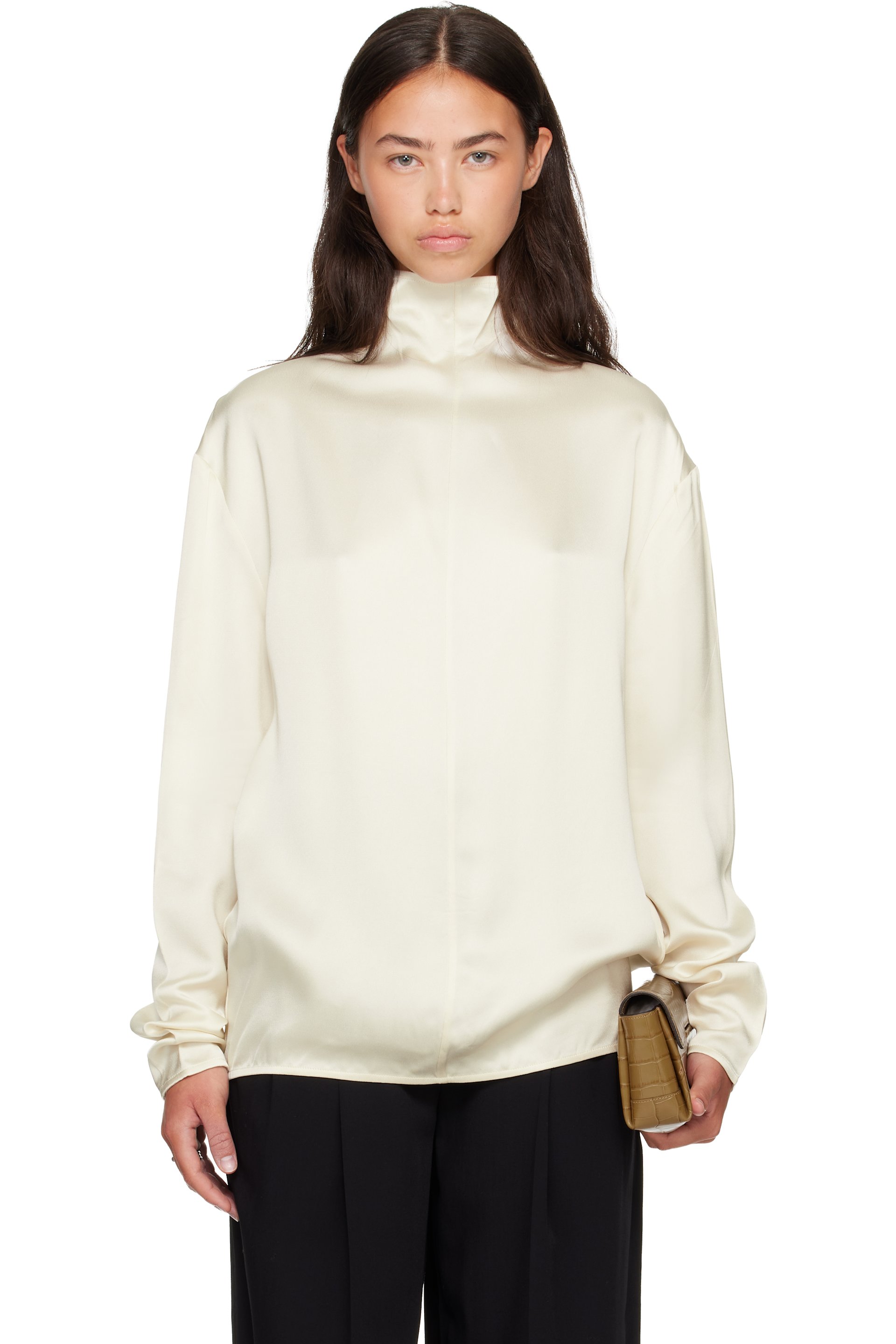 TOTEME - Off-White Slouch-Neck Blouse
