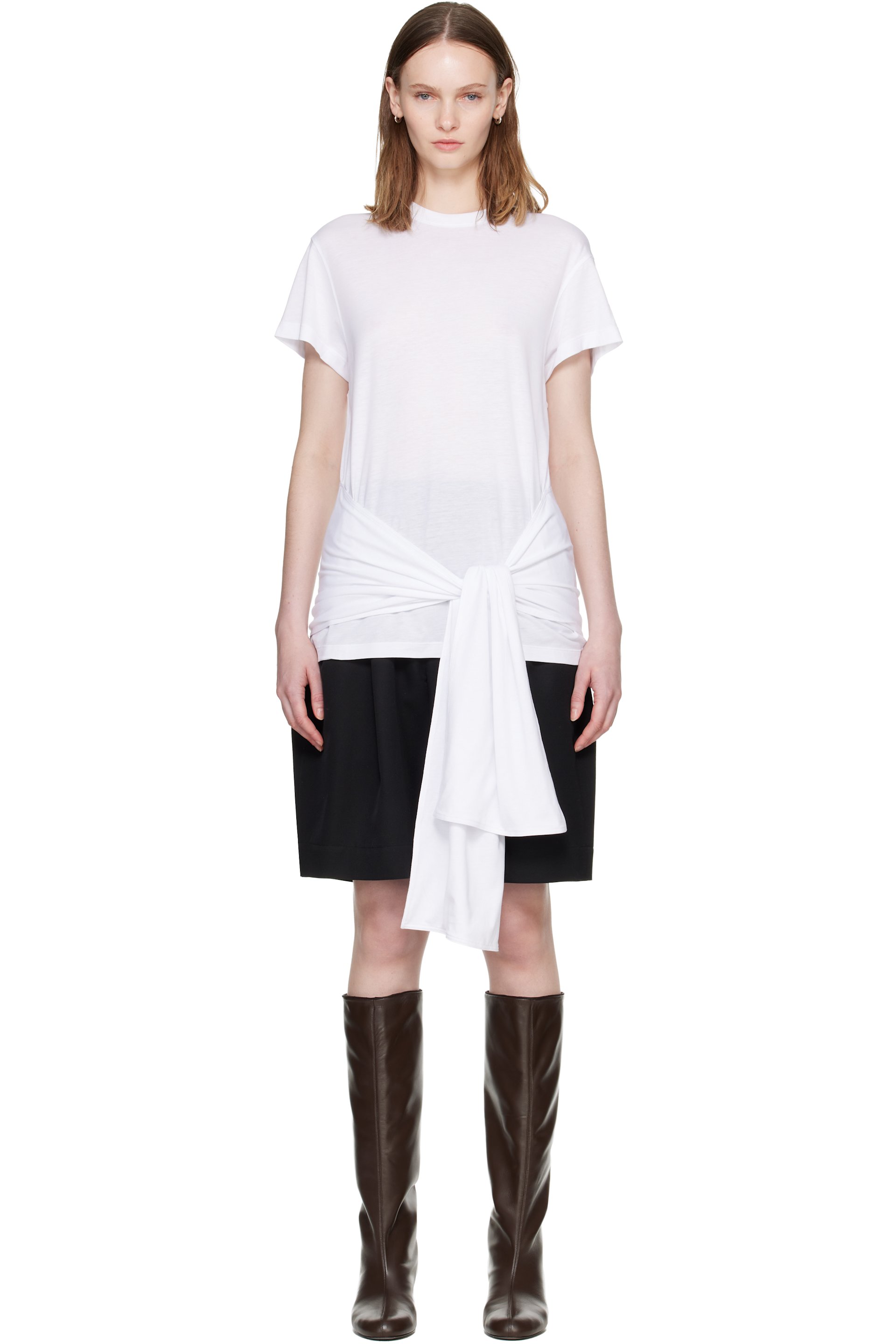 TOTEME - 白色 Tie-Waist Jersey T 恤