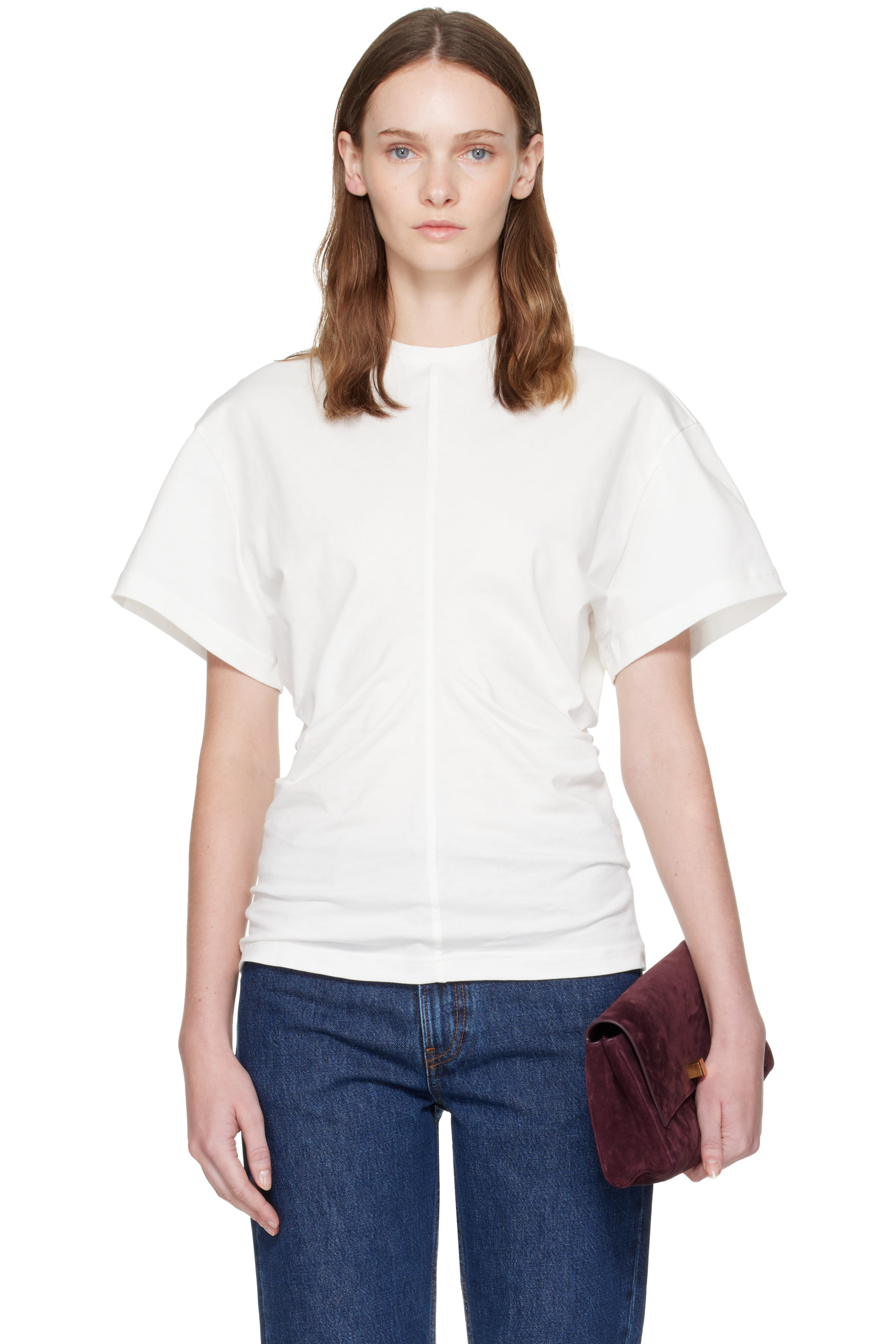 TOTEME - White Slouch Waist T-shirt