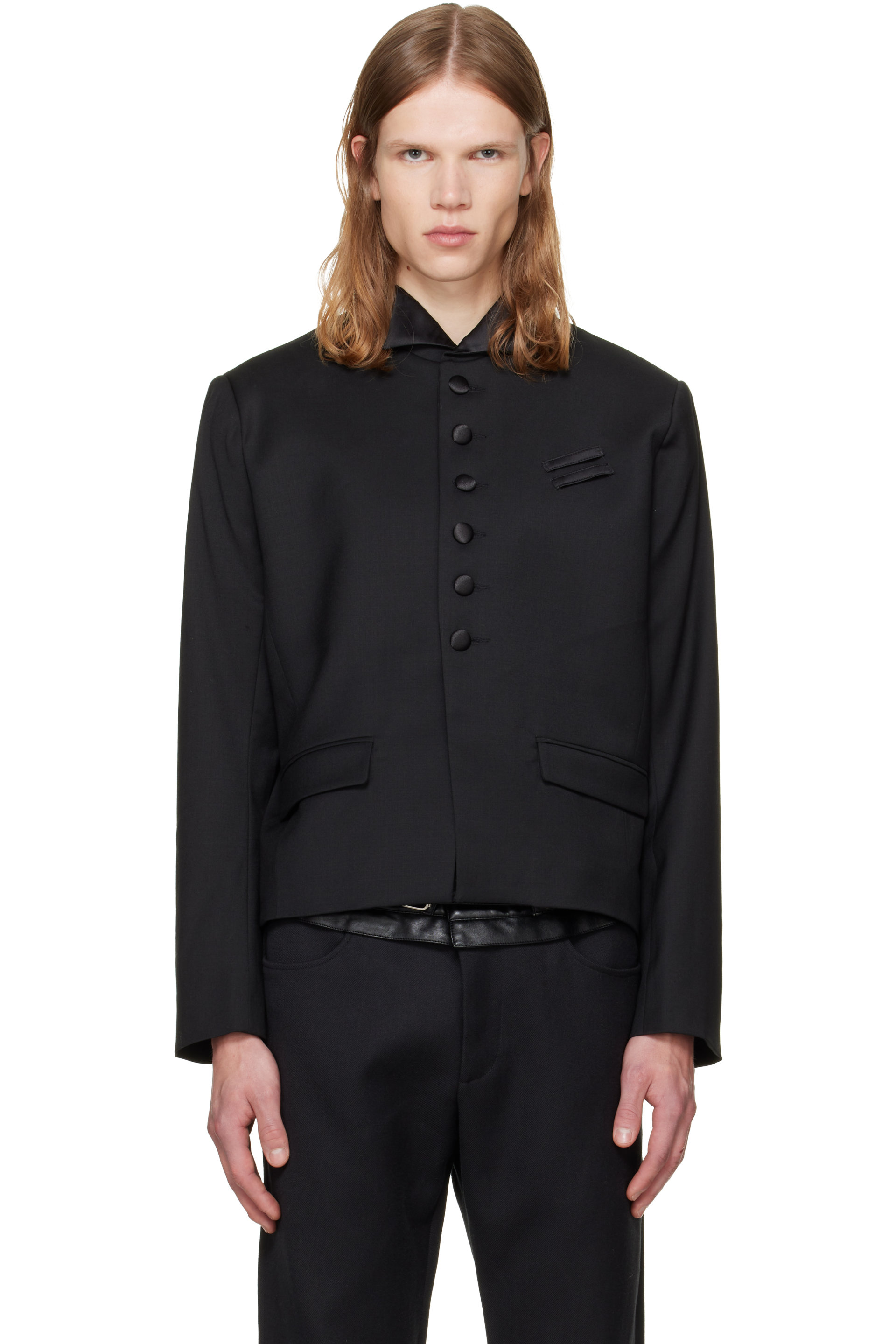 a.v. vattev - Black Wing Tip Collar Blazer