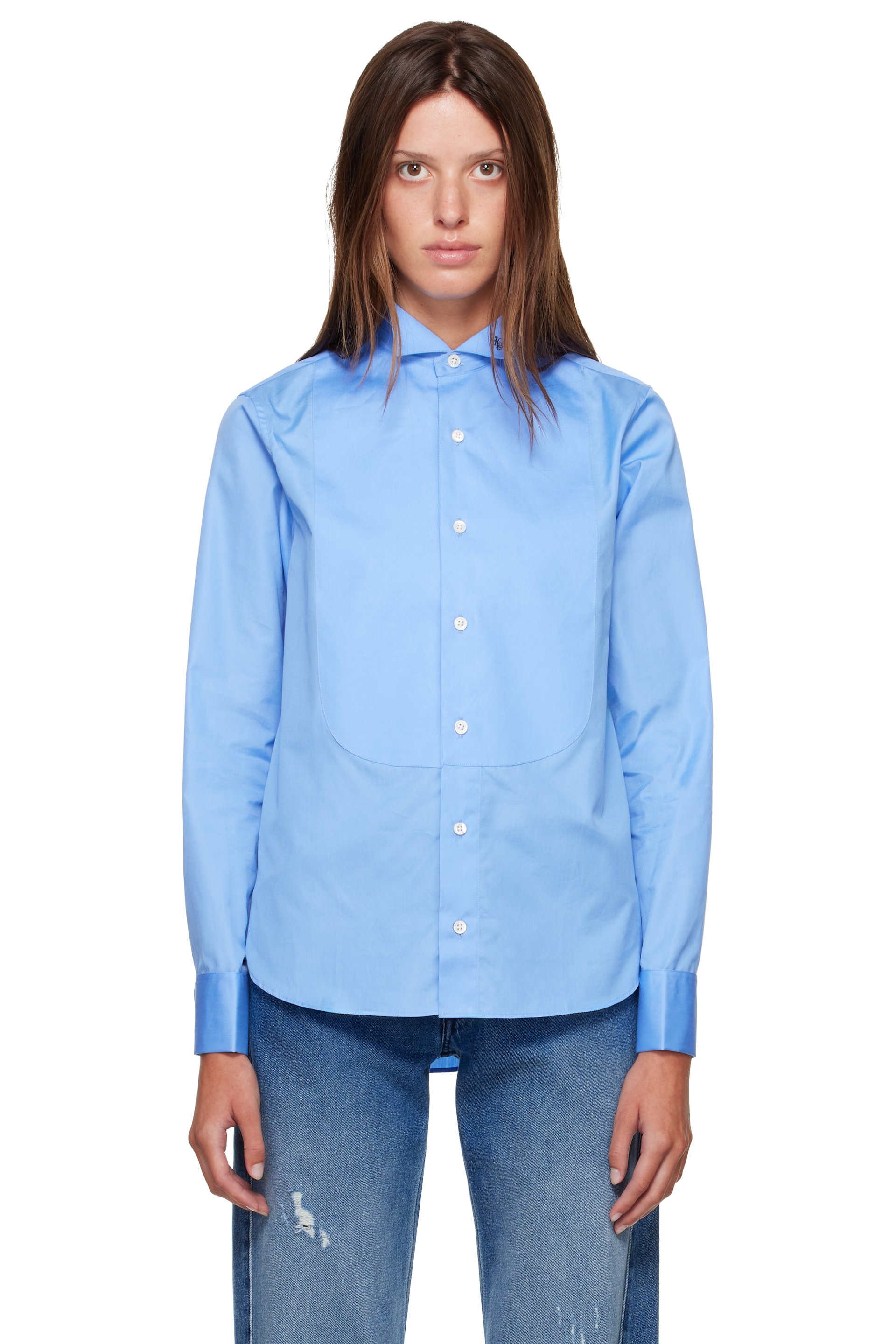HommeGirls - Blue Tux Shirt
