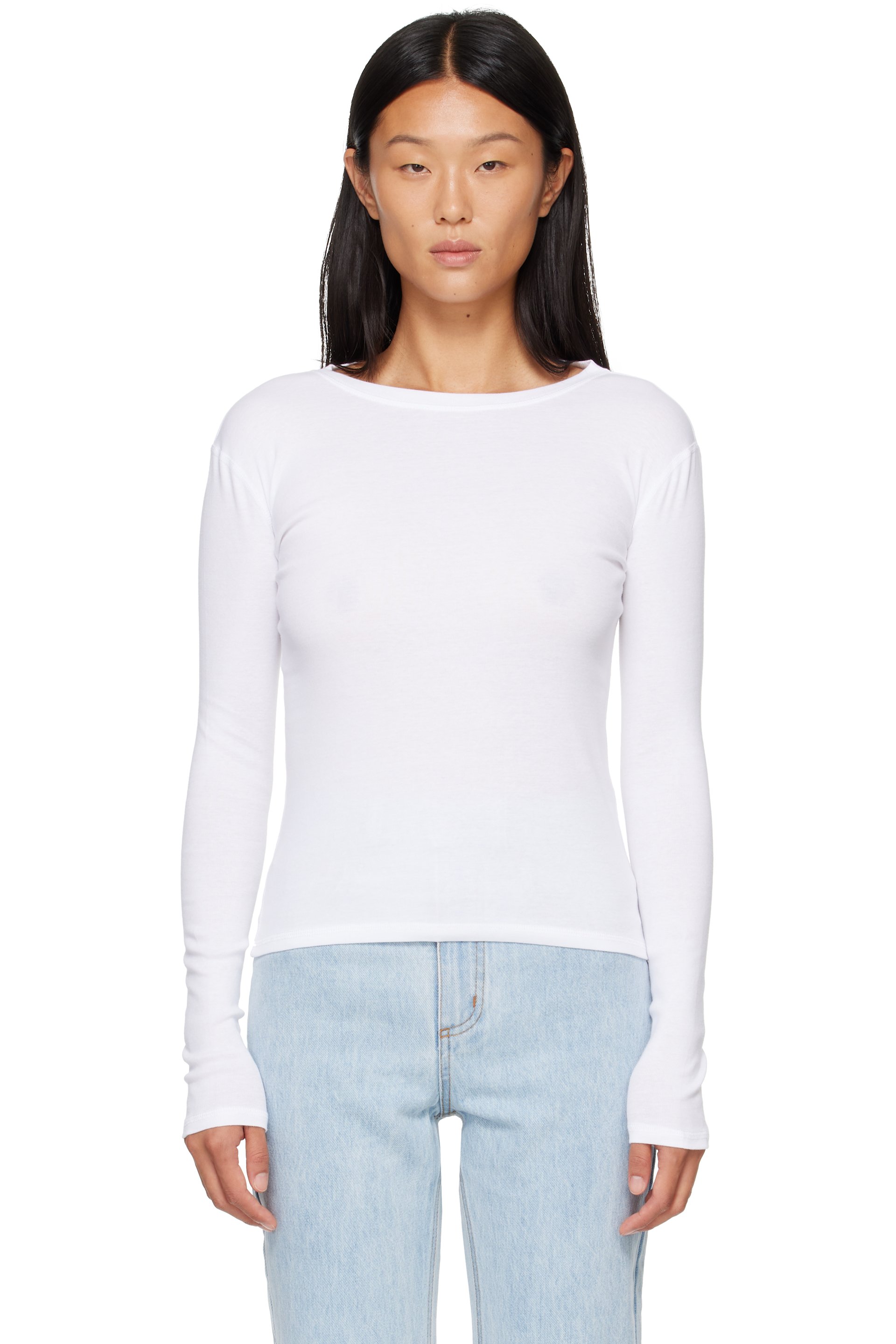HommeGirls - 白色 Fruit of the Loom 联名 Long Sleeve Slim T 恤