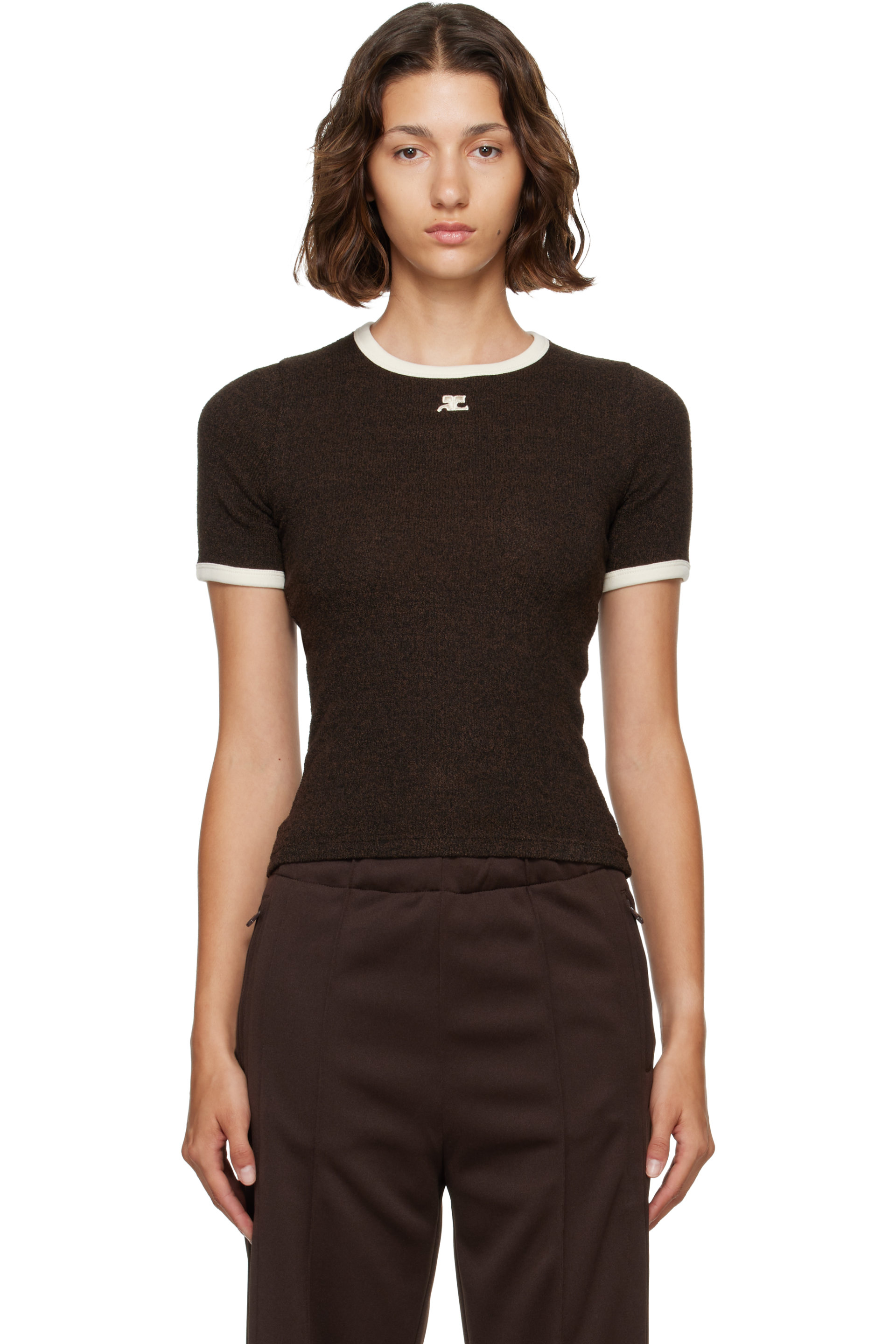 Courrèges - Brown Heather Contrast T-shirt