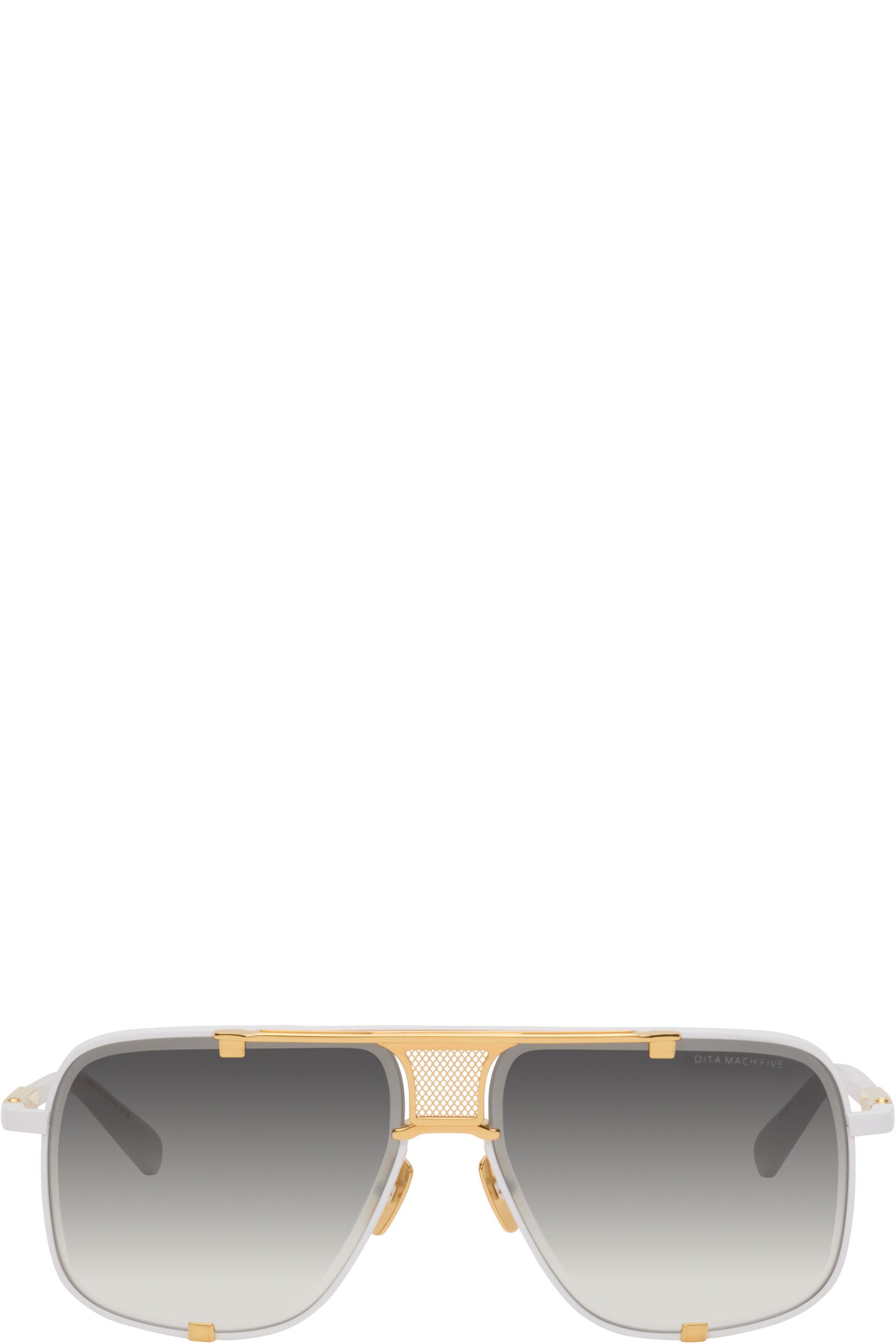 Dita - White & Gold Mach-Five Sunglasses