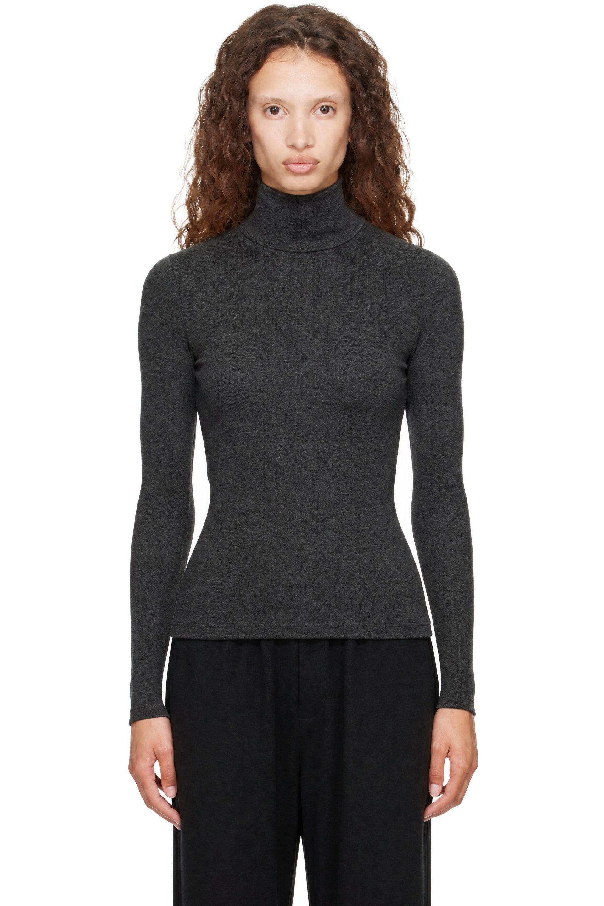 LESET - Gray Lauren Long Sleeve Turtleneck