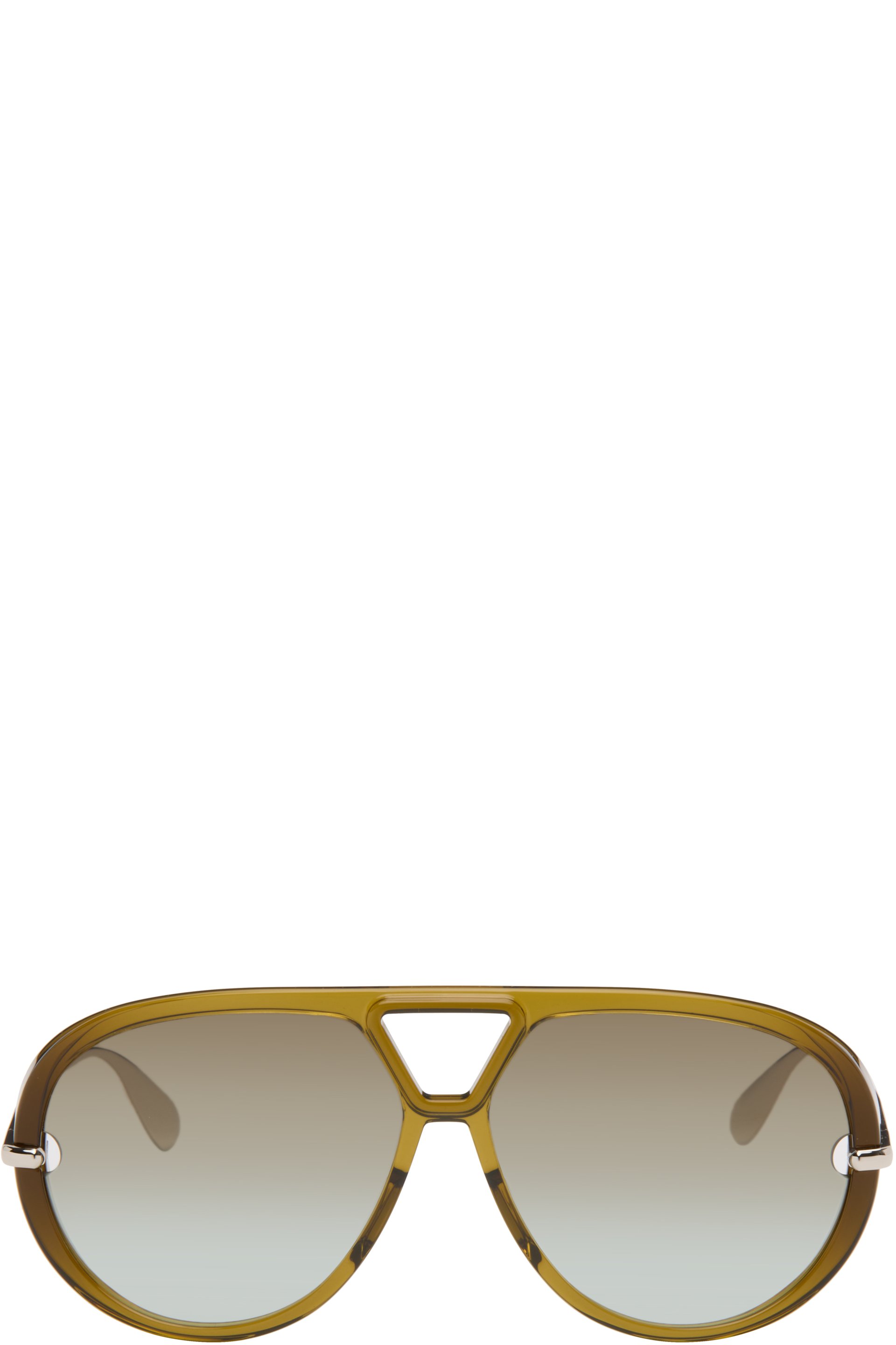 Bottega Veneta - Khaki Classic Aviator Sunglasses