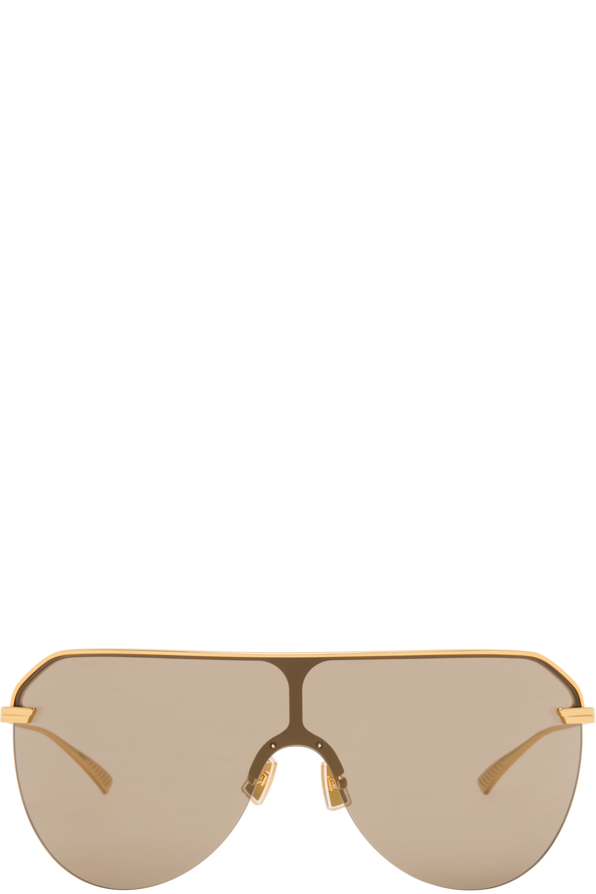 Bottega Veneta - 金色 Long Ribbon Shield 太阳镜