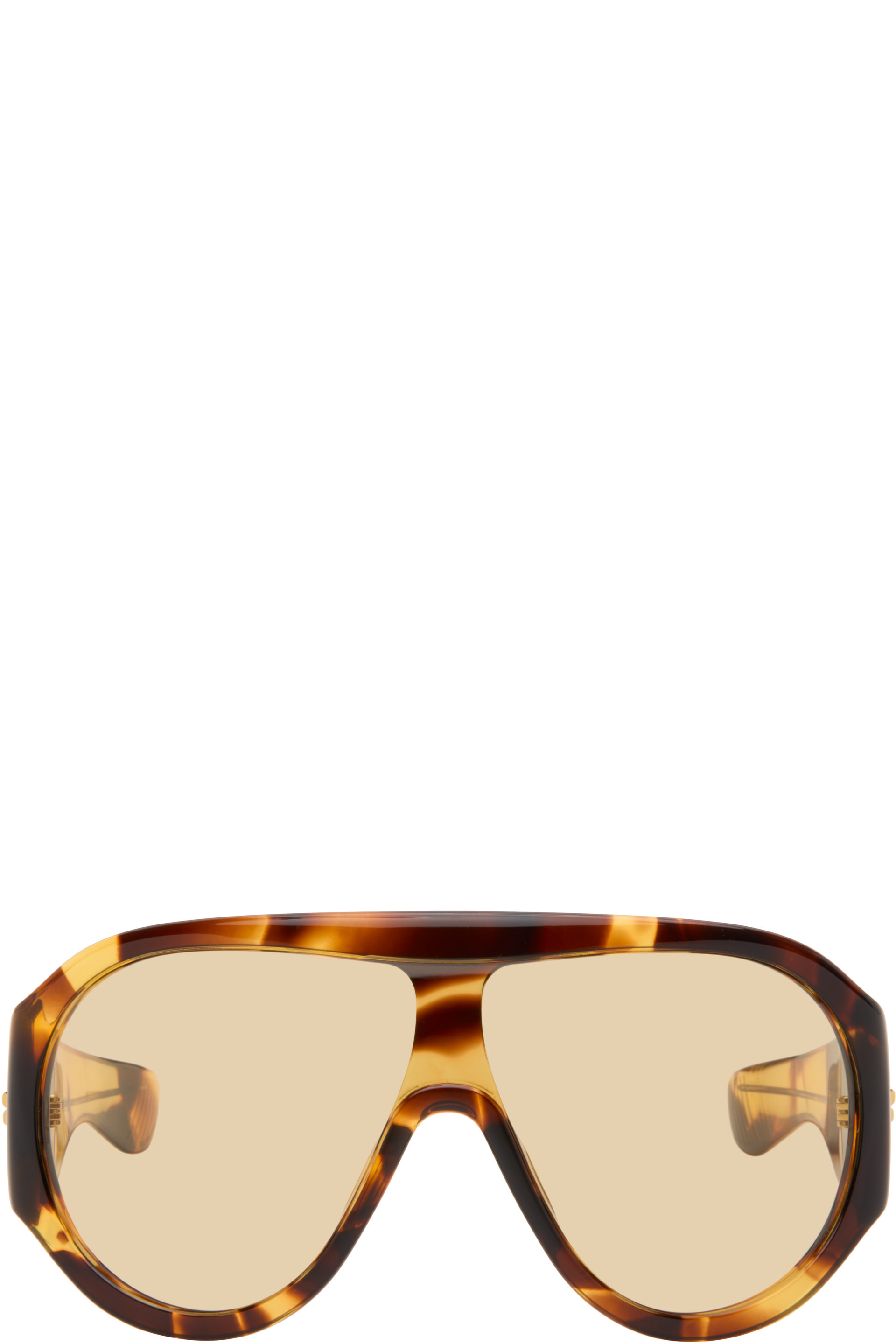 Bottega Veneta - Brown Scudo Shield Sunglasses