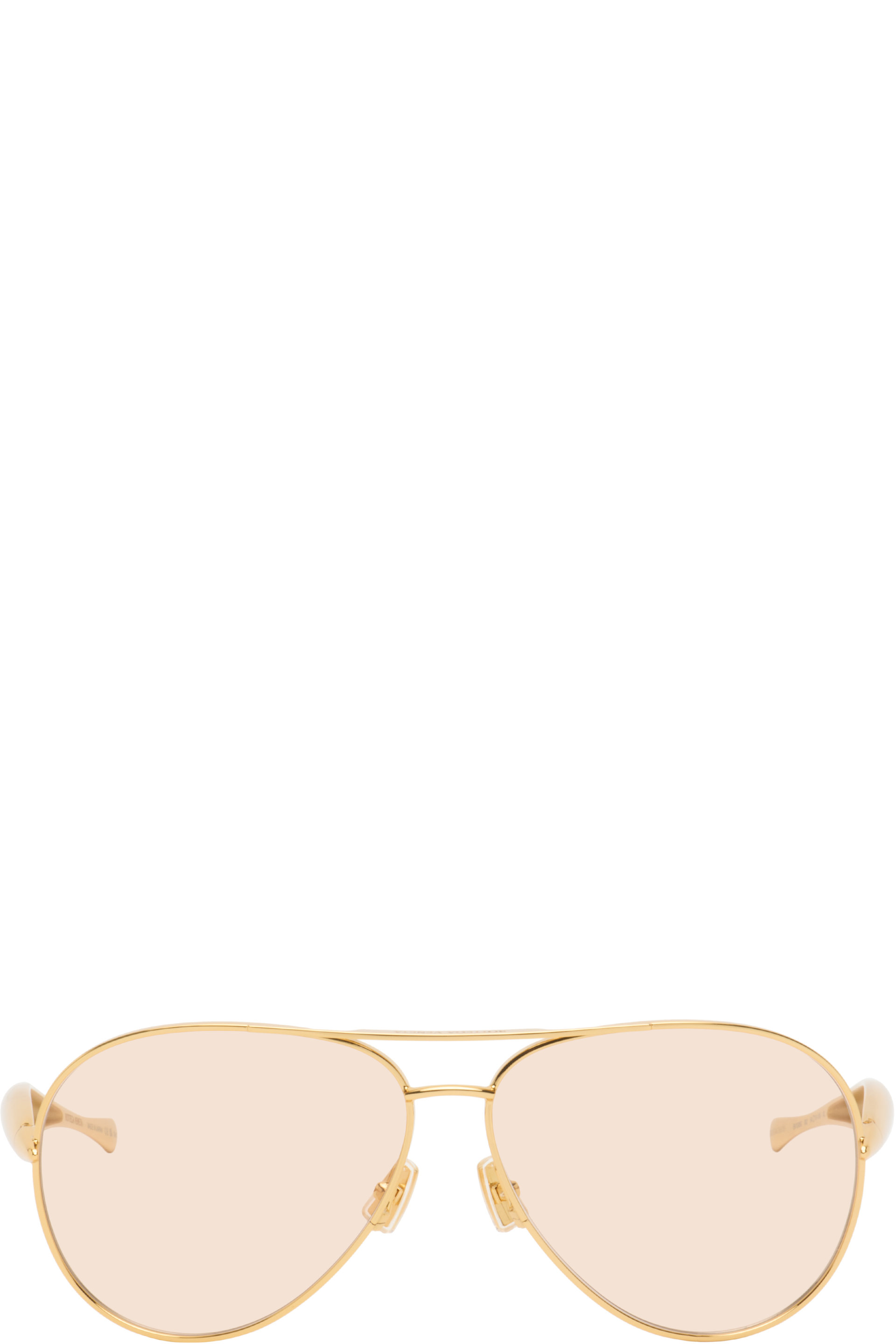 Bottega Veneta - Gold Sardine Aviator Sunglasses