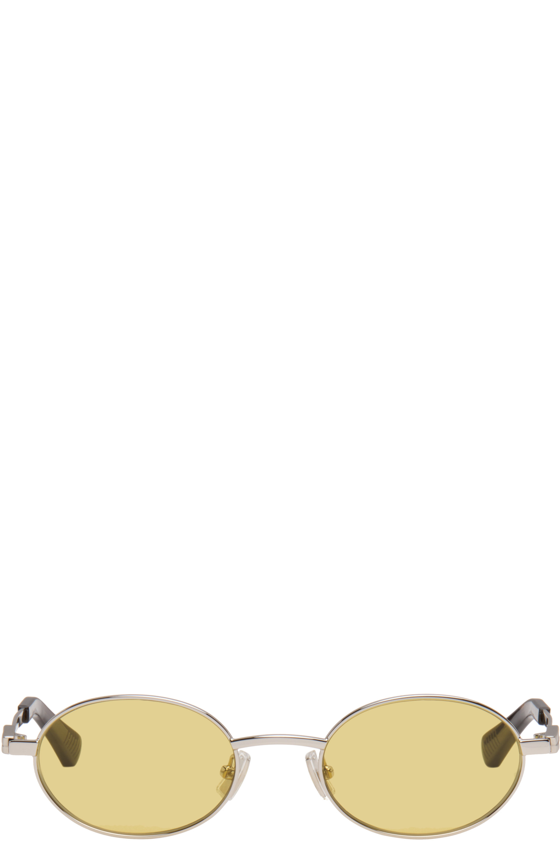 Bottega Veneta - Silver Classic Oval Sunglasses