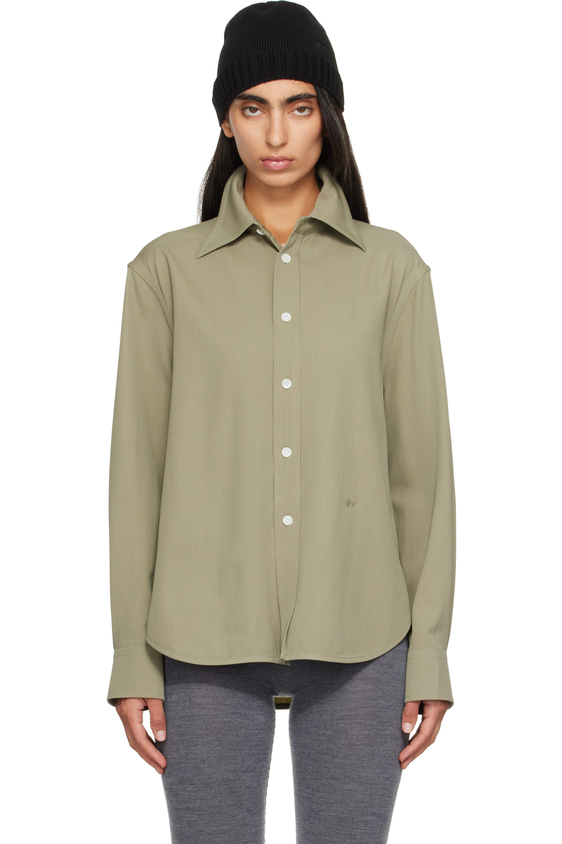Bottega Veneta - Chemise verte en laine
