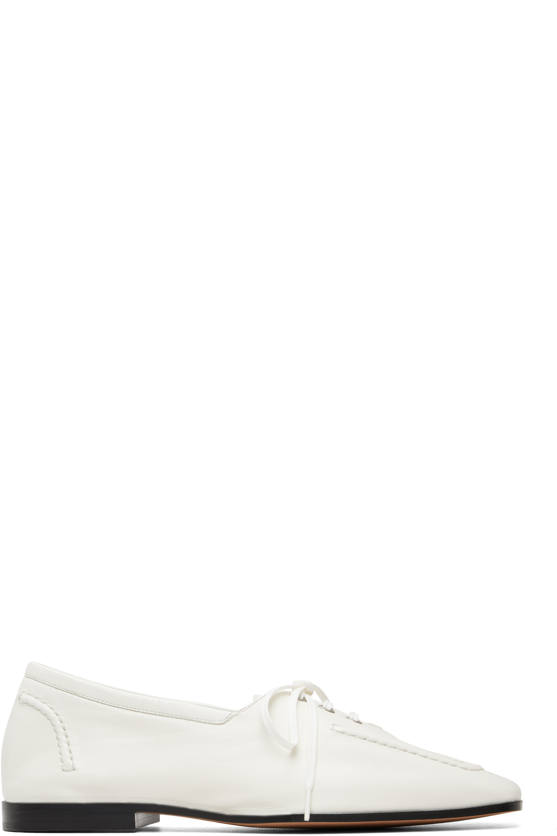 Bottega Veneta - White Gino Lace-Up Oxfords