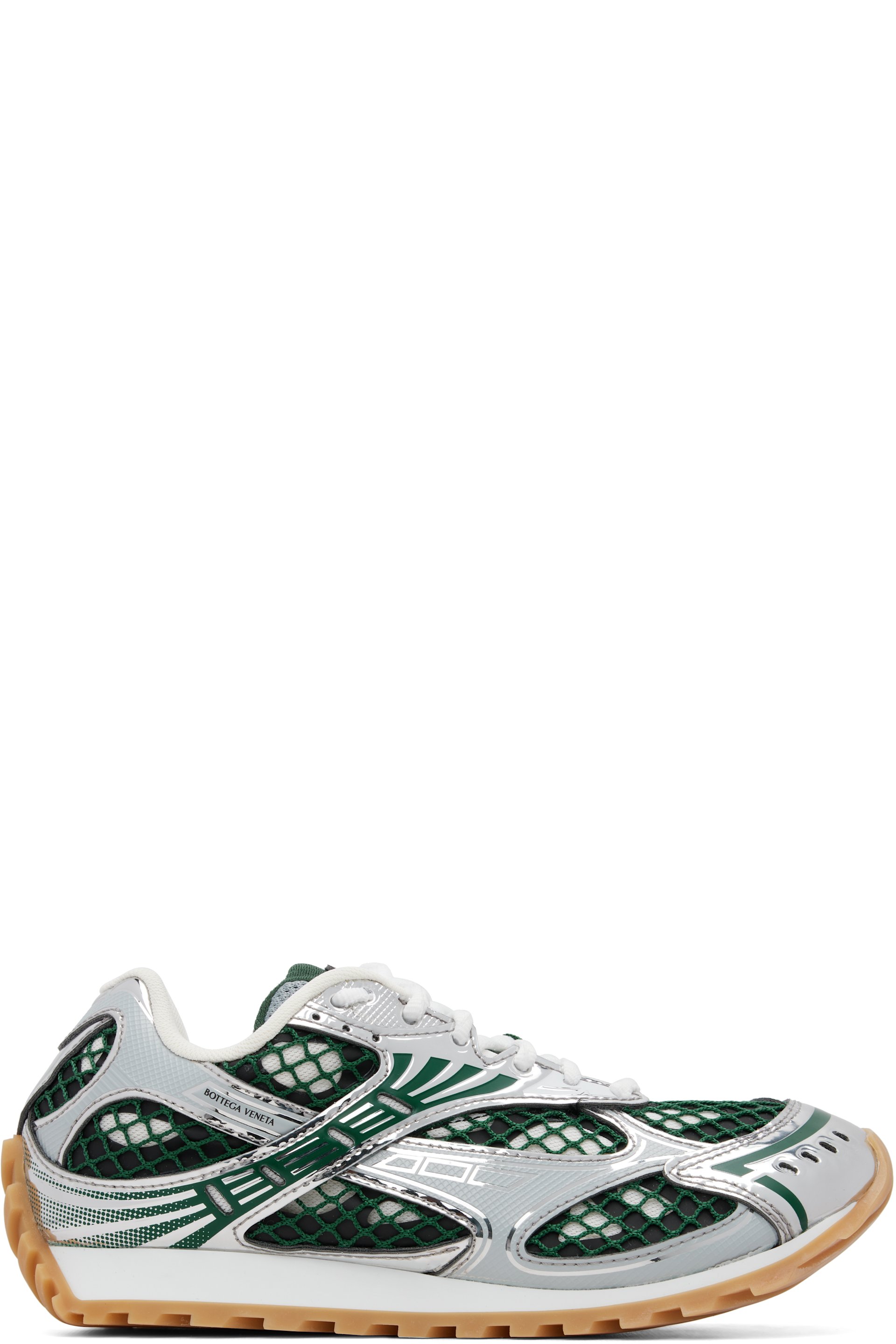 Bottega Veneta - Silver & Green Orbit Sneakers