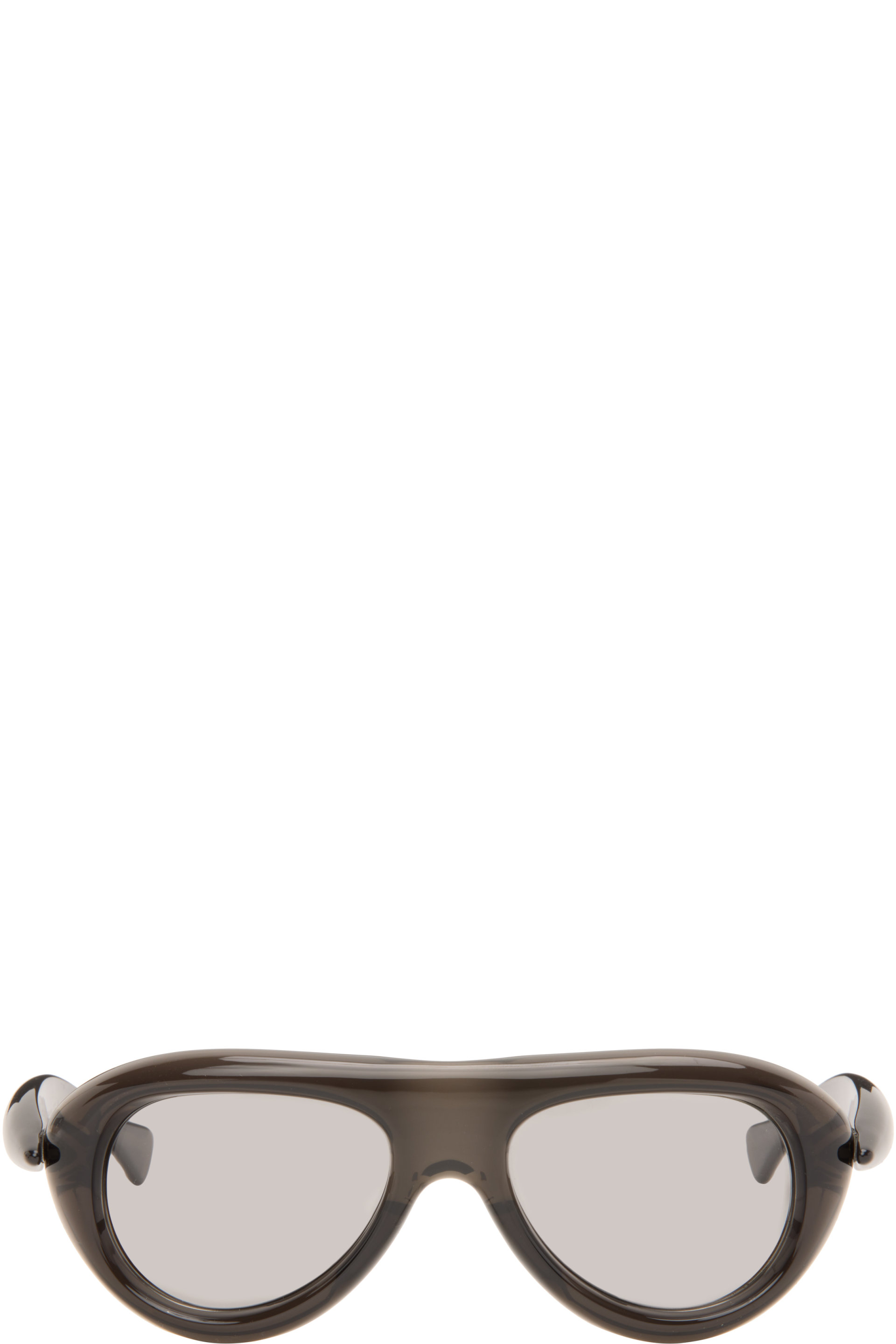 Bottega Veneta - Lunettes de soleil aviateur grises à branches Sardine