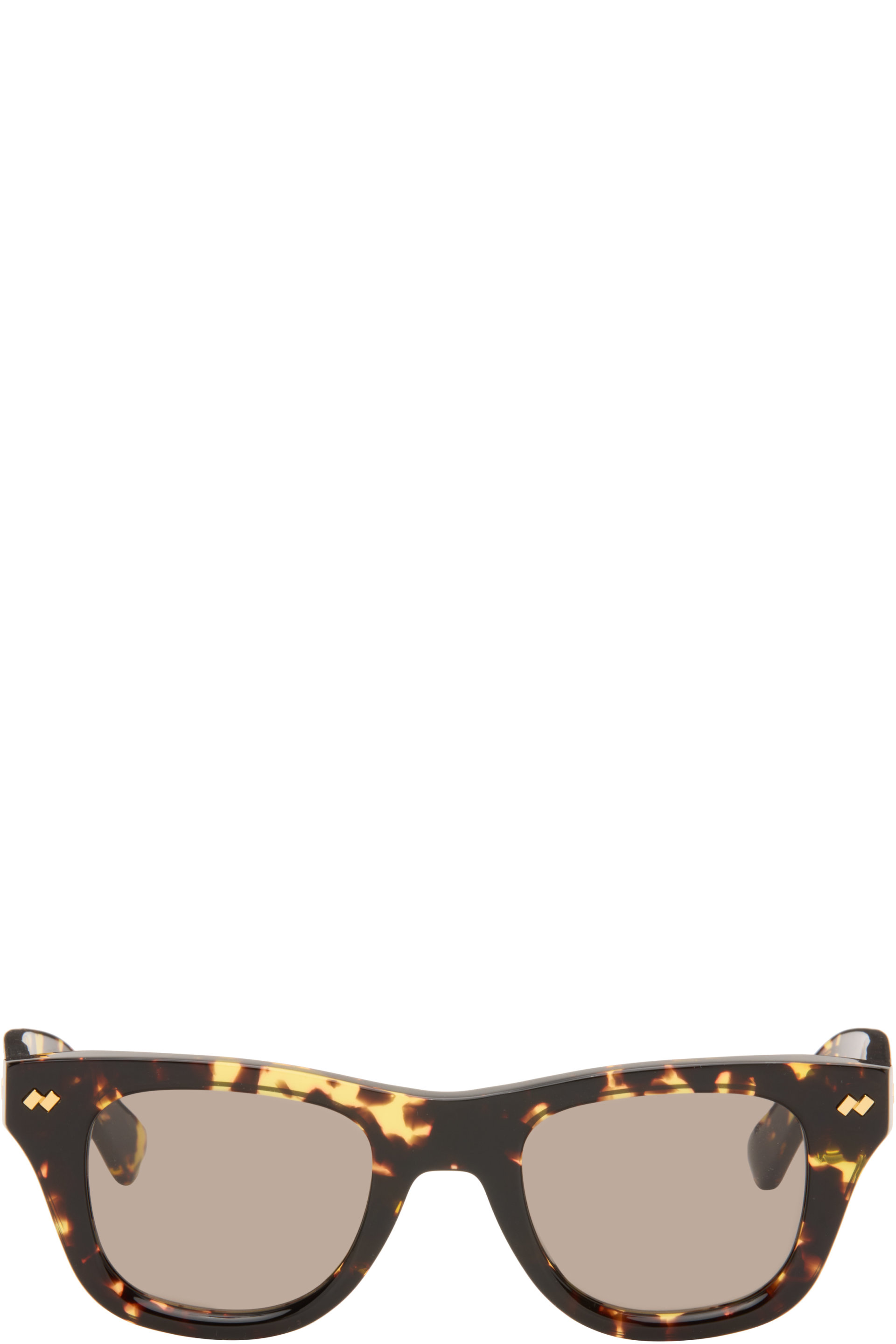 Bottega Veneta - Lunettes de soleil carrées Dizzy brun et jaune