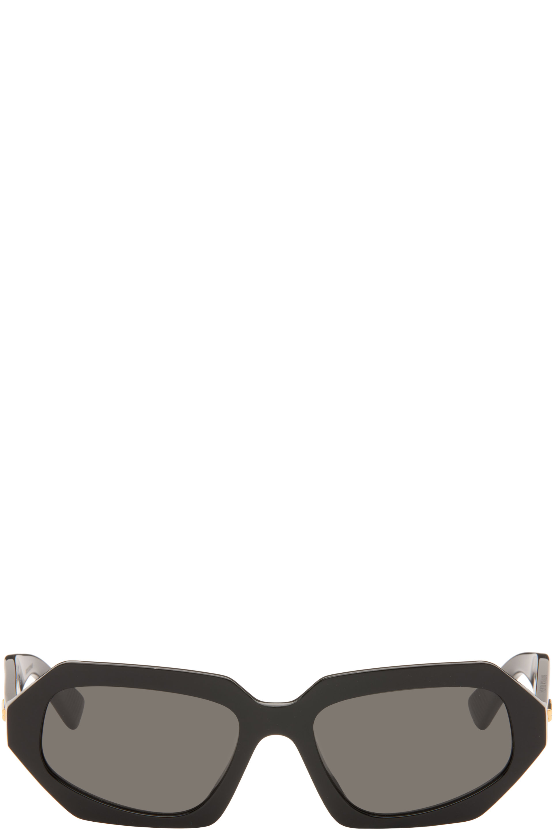 Bottega Veneta - Lunettes de soleil ovales noires