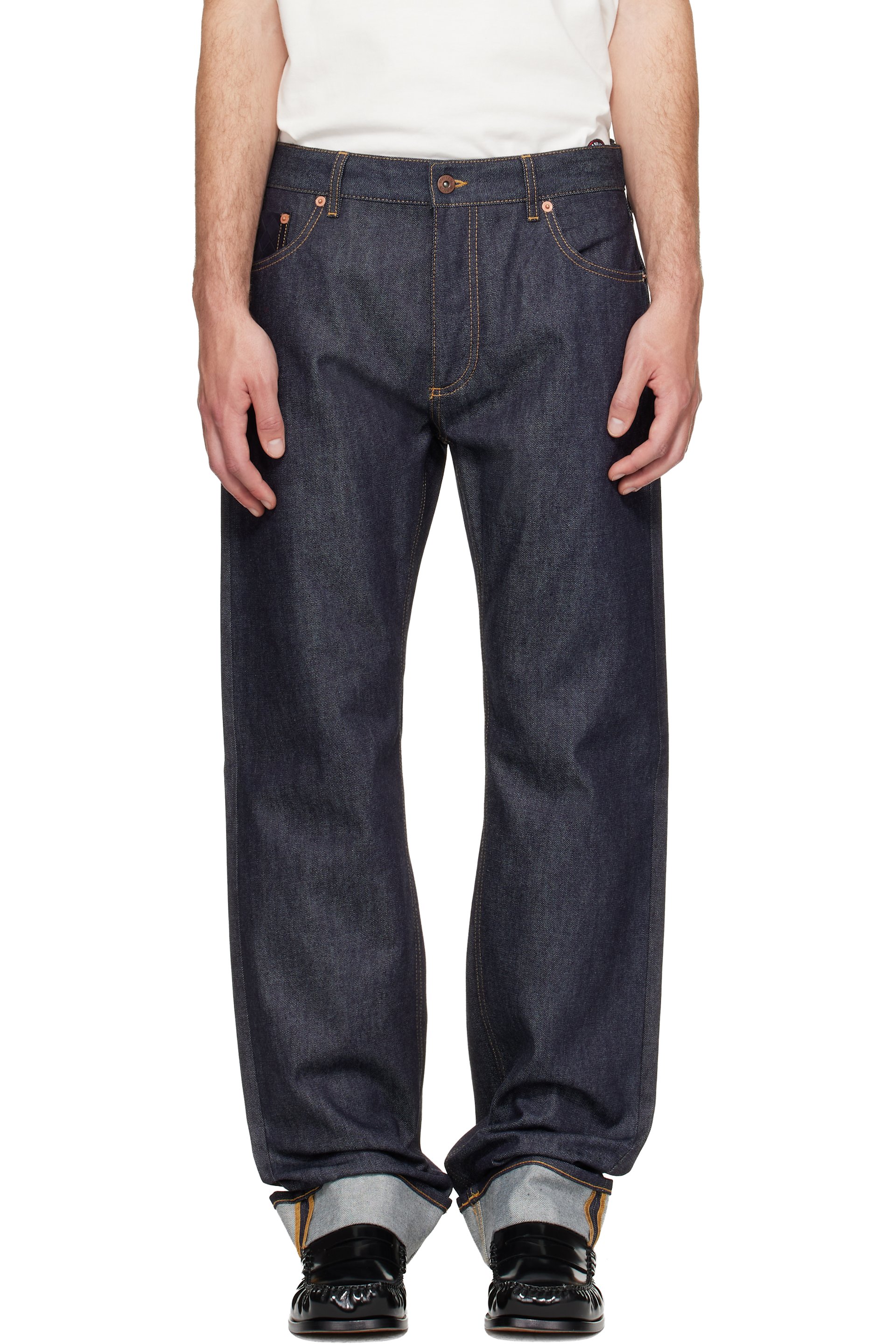 Bottega Veneta - Navy Rolled Cuffs Jeans