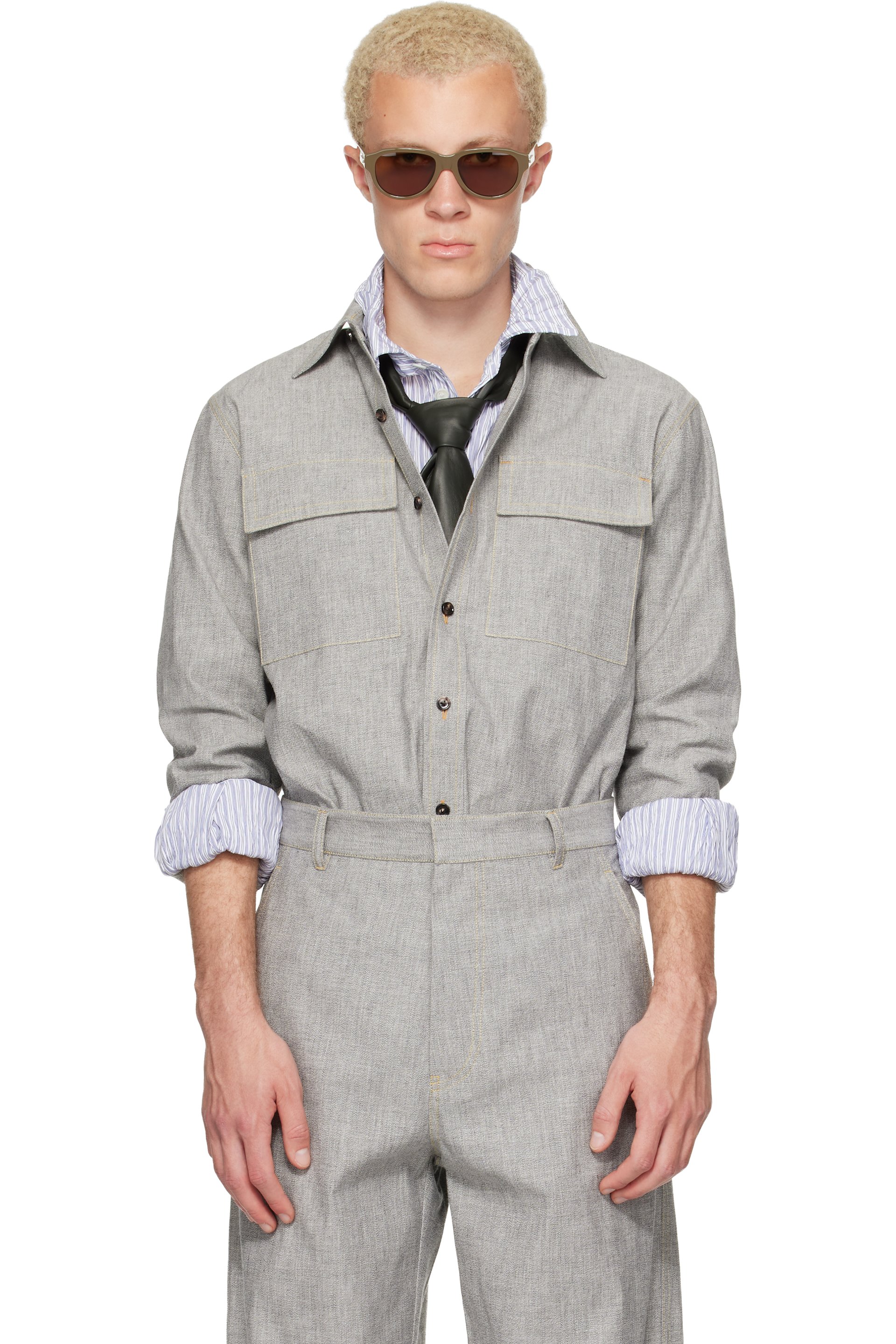 Bottega Veneta - Gray Cotton Shirt
