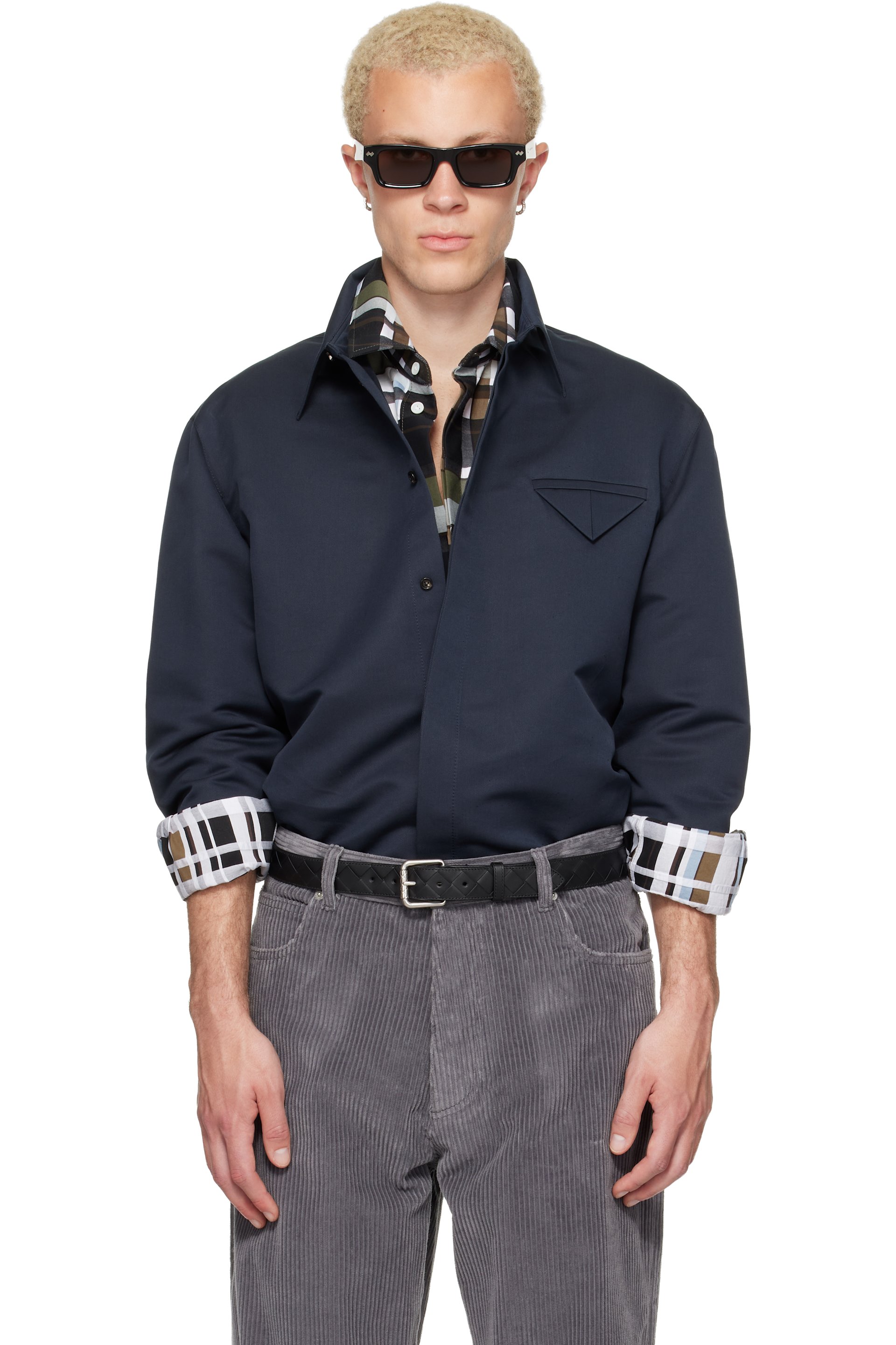 Bottega Veneta - Navy Silk Cotton Twill Shirt