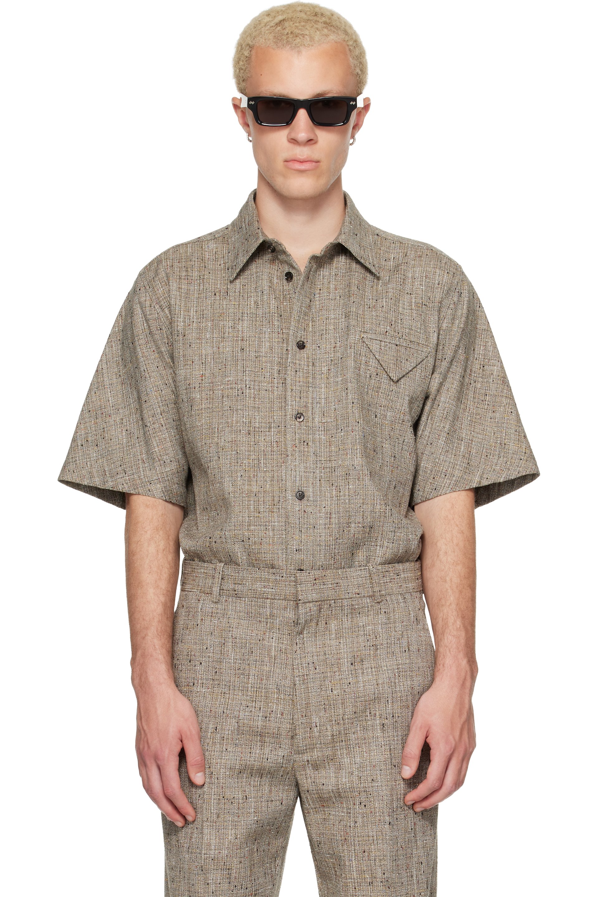 Bottega Veneta - Taupe Fleck Viscose Shirt