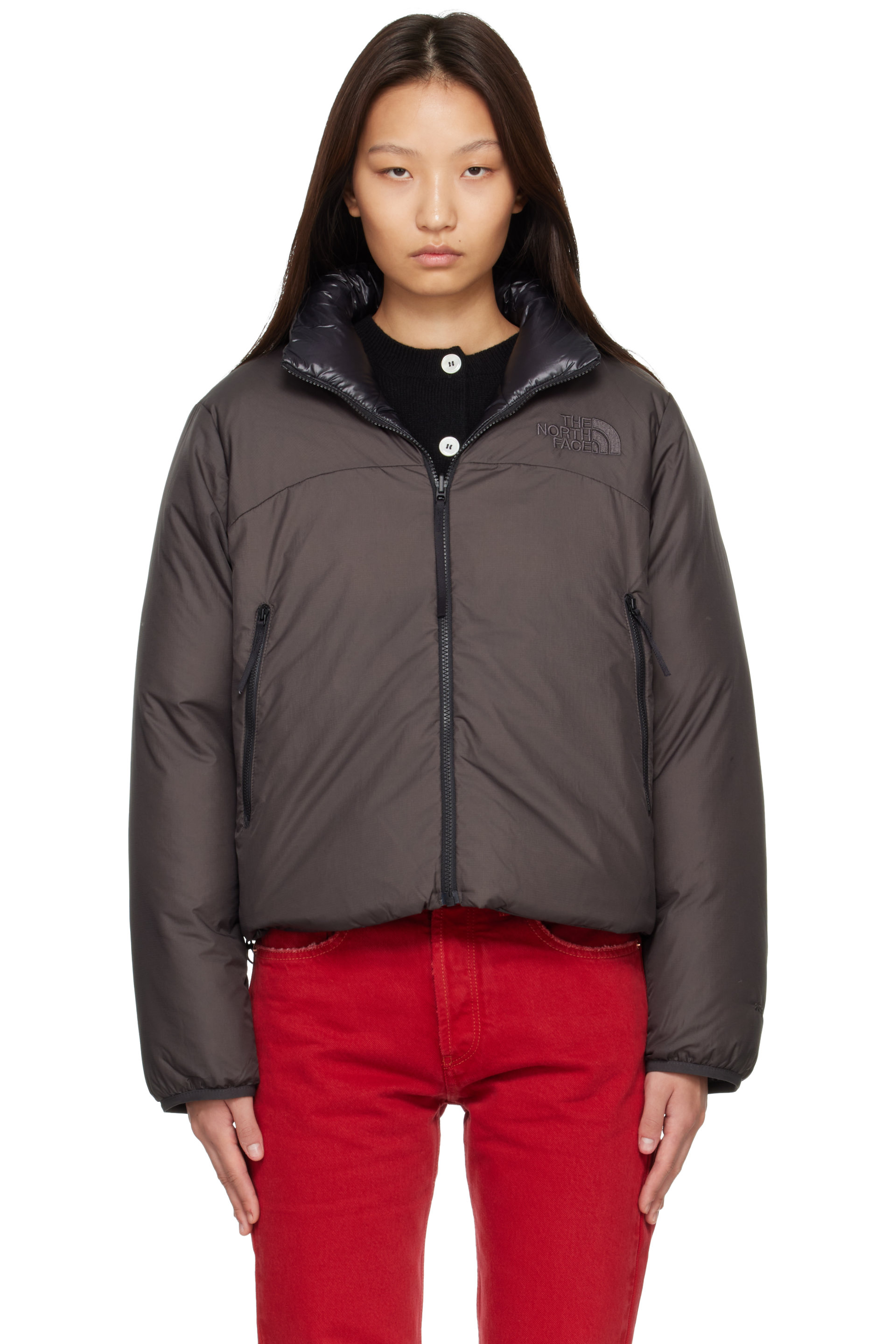The North Face - Gray & Black Pertex Nuptse Reversible Down Jacket