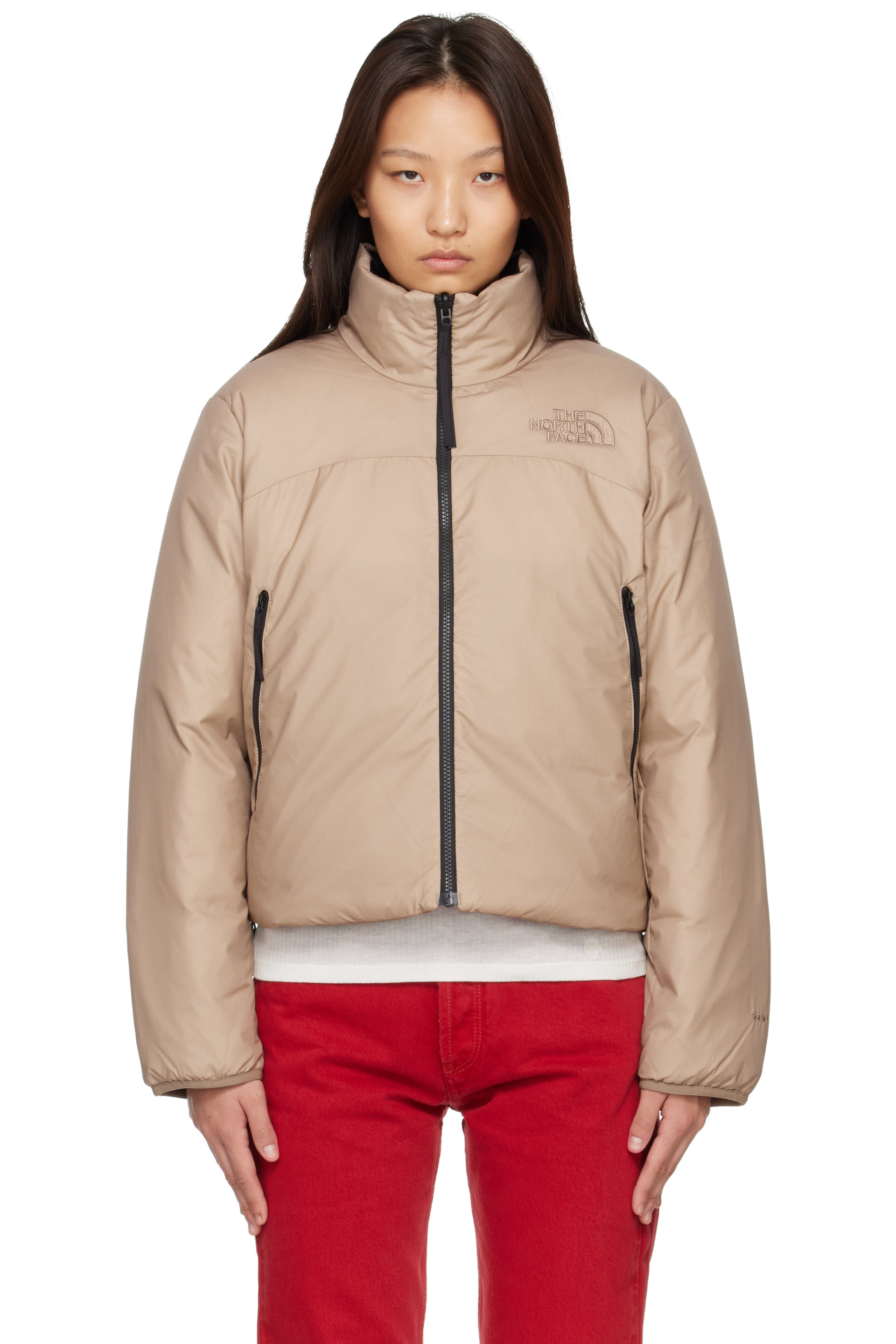 The North Face - Beige & Black Pertex Nuptse Reversible Down Jacket