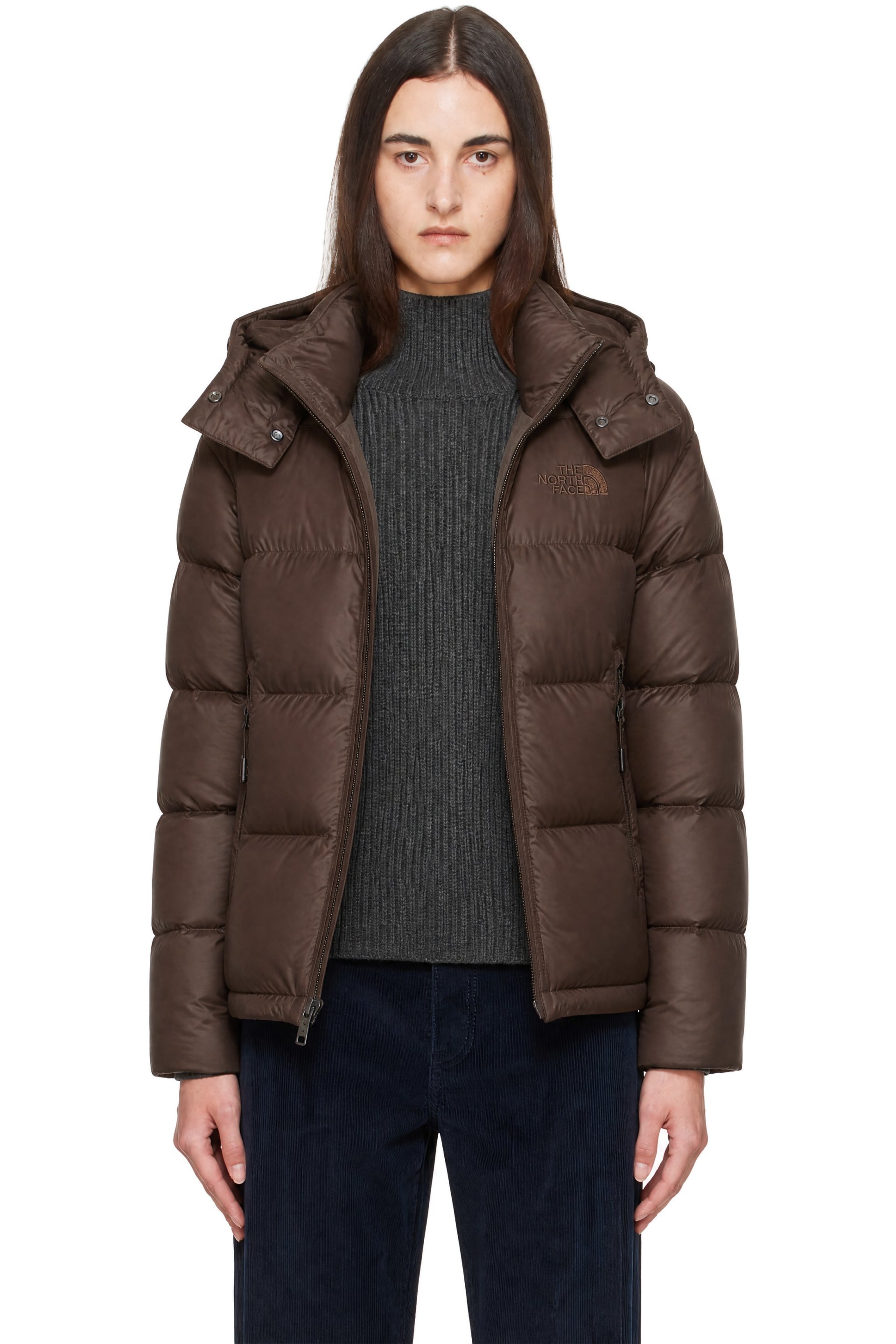 The North Face - Brown Hydrenalite City Hooded Down Jacket